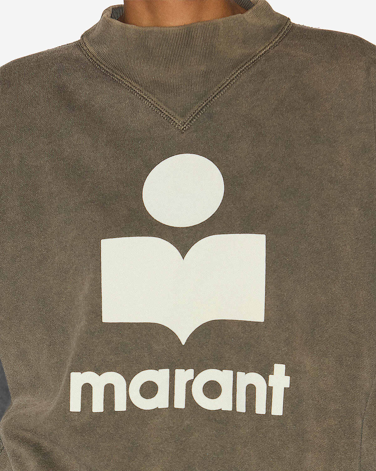 Moby cotton sweatshirt with logo - Dark bronze-ecru - Woman - 2