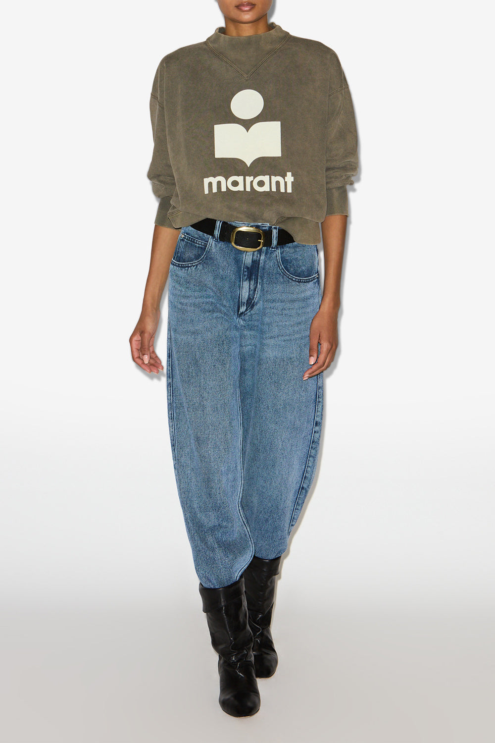 Sweatshirt moby aus baumwolle mit logo - Dark bronze-ecru - Woman - 2