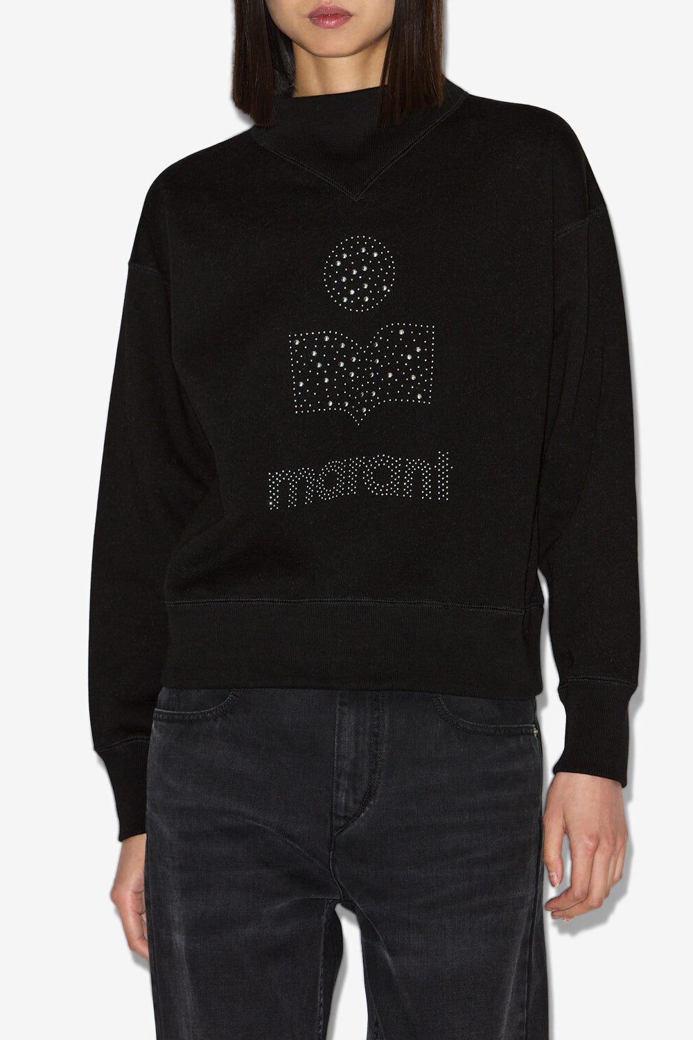 Sweatshirt moby aus flauschiger baumwolle - Schwarz - Woman - 4