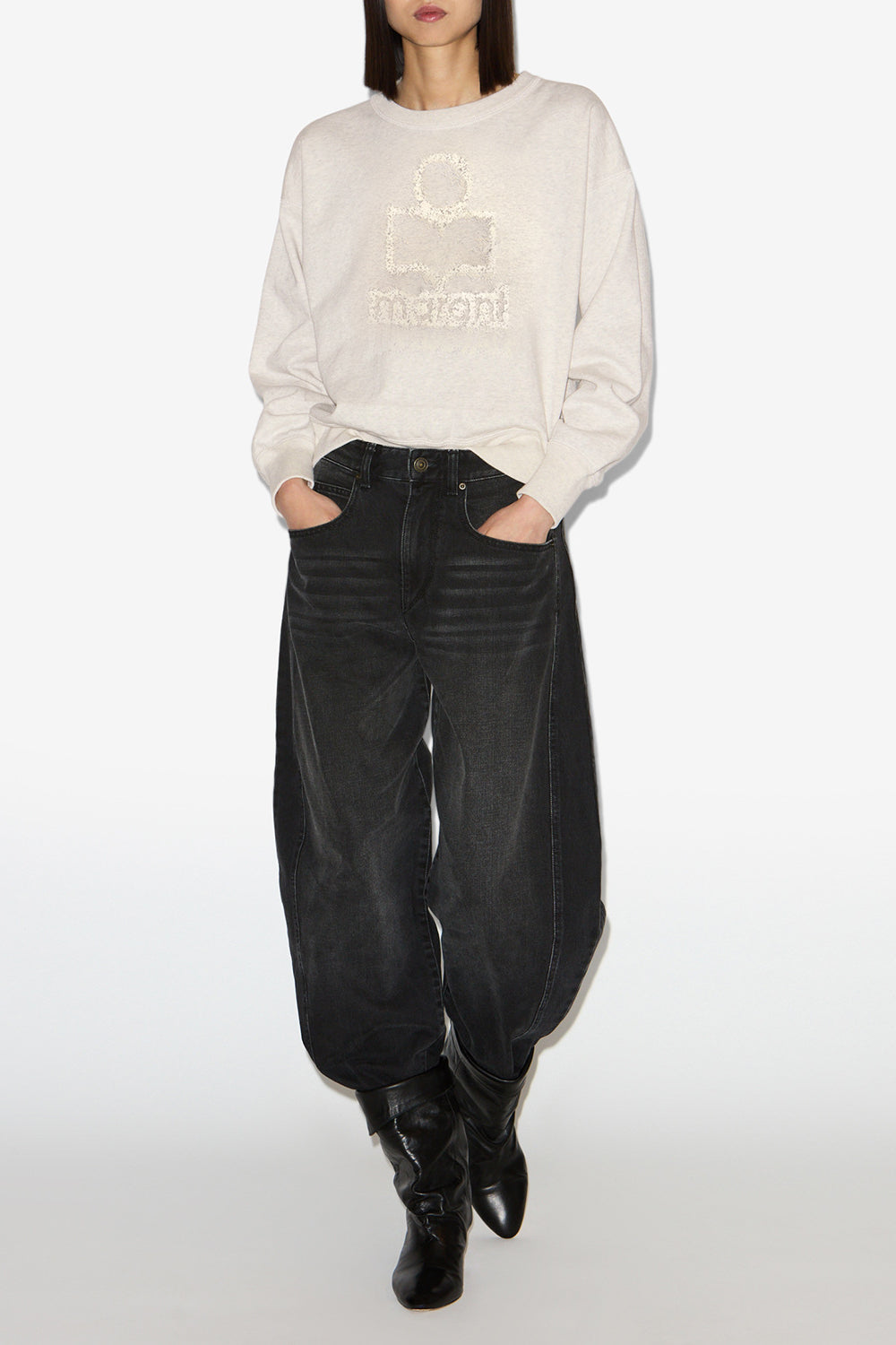Sweatshirt mobyli aus flauschiger baumwolle - Naturfarben - Woman - 2
