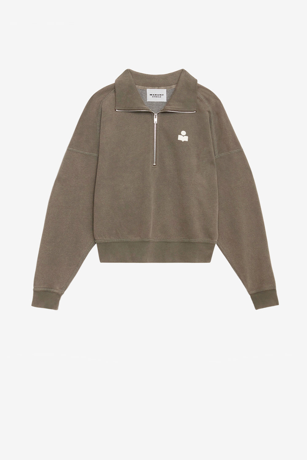 Baumwoll-sweatshirt ross mit trucker-kragen - Dark bronze-ecru - Woman - 1