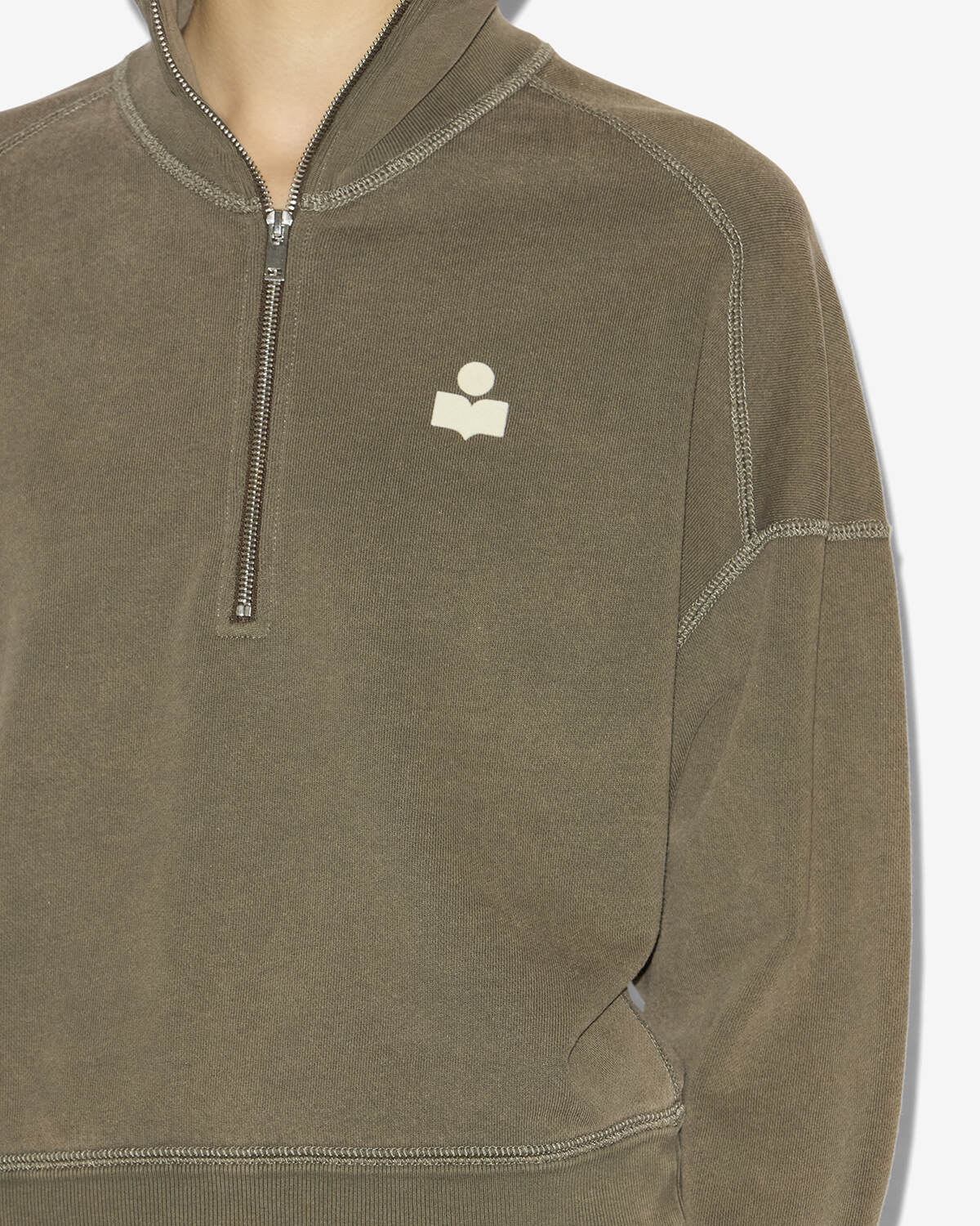 Ross sweatshirt Woman Dark bronze-ecru 4