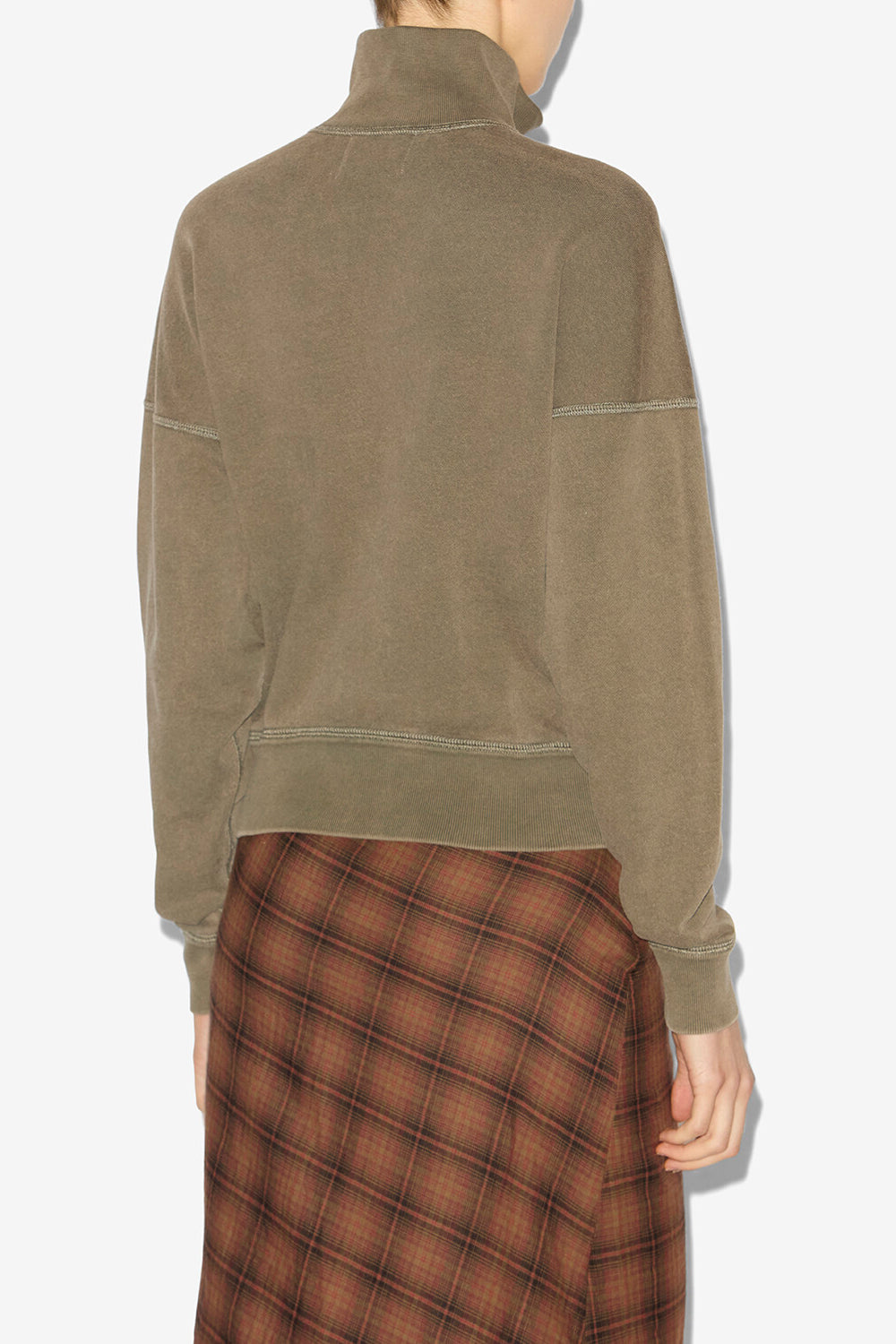 Baumwoll-sweatshirt ross mit trucker-kragen - Dark bronze-ecru - Woman - 5