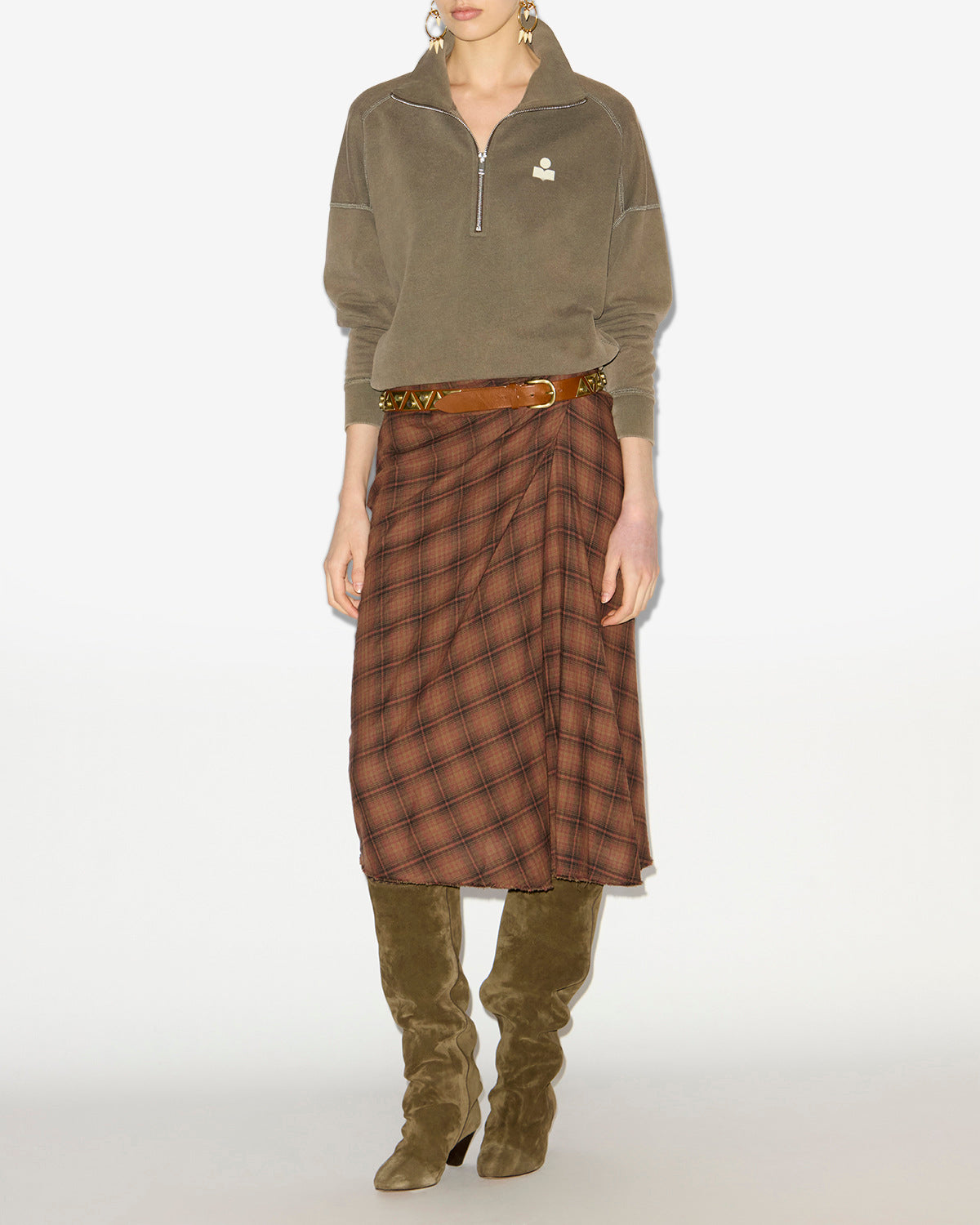 Ross sweatshirt Woman Dark bronze-ecru 4