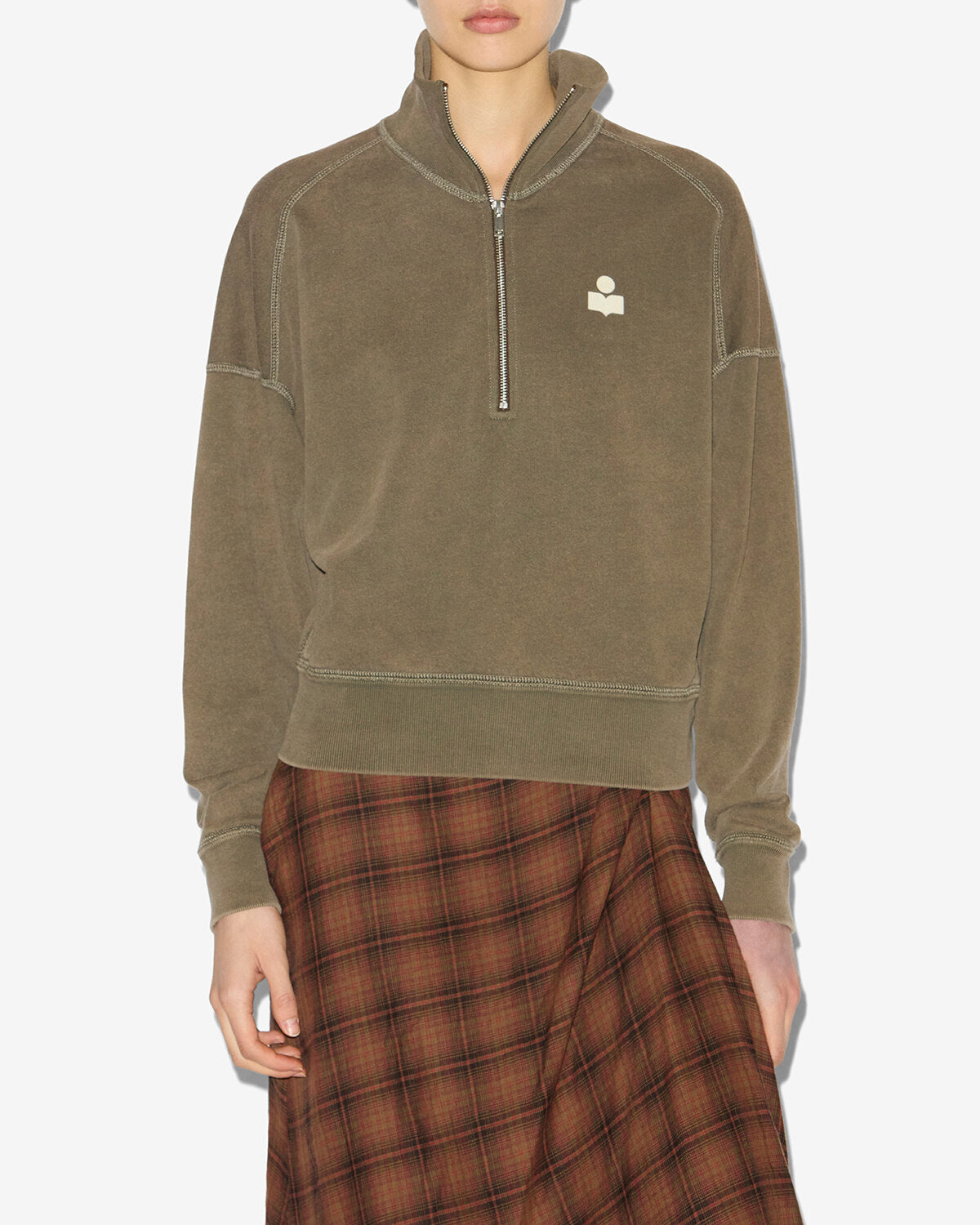 Ross sweatshirt Woman Dark bronze-ecru 4