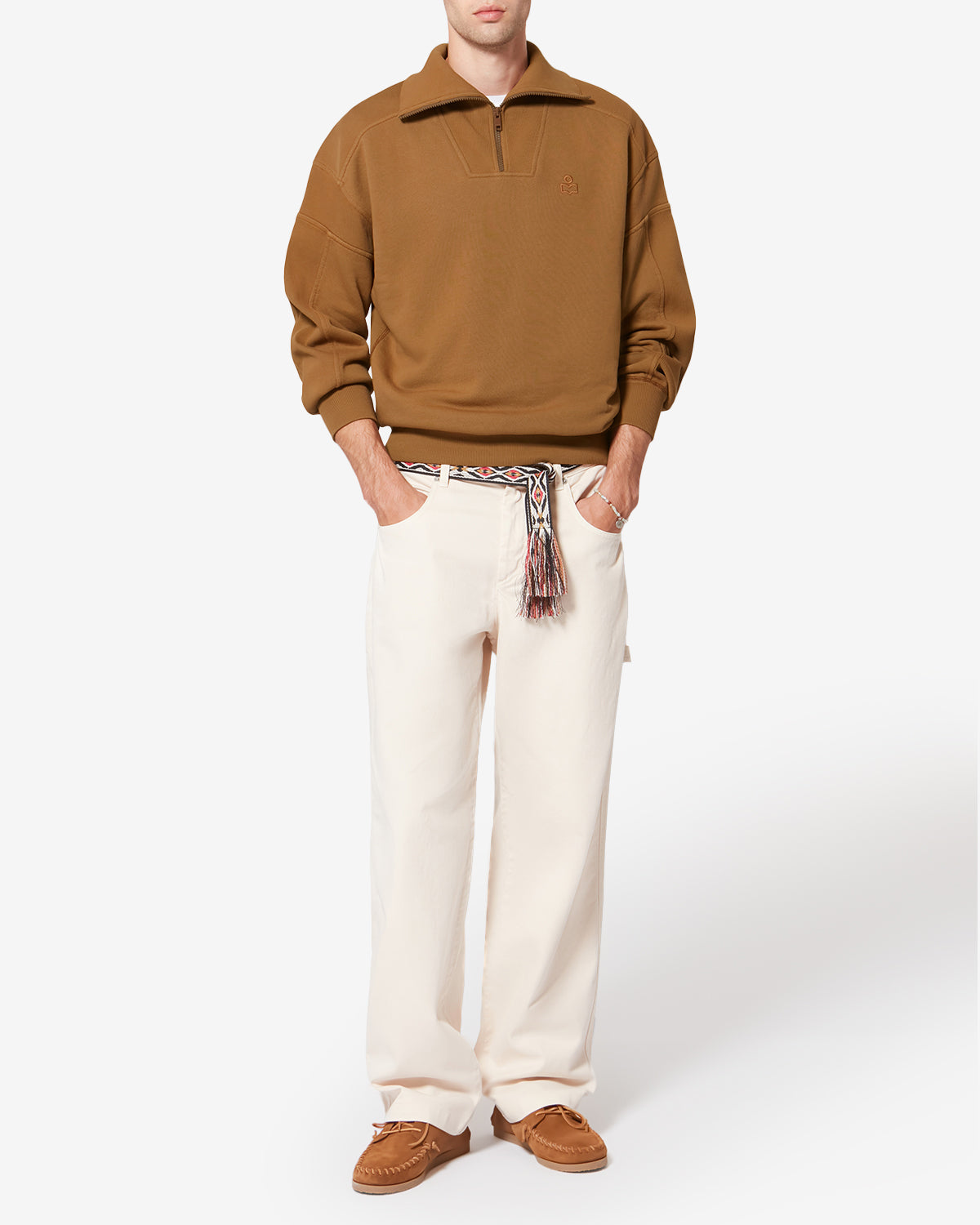 Malone cotton sweatshirt - Camel - Man - 1