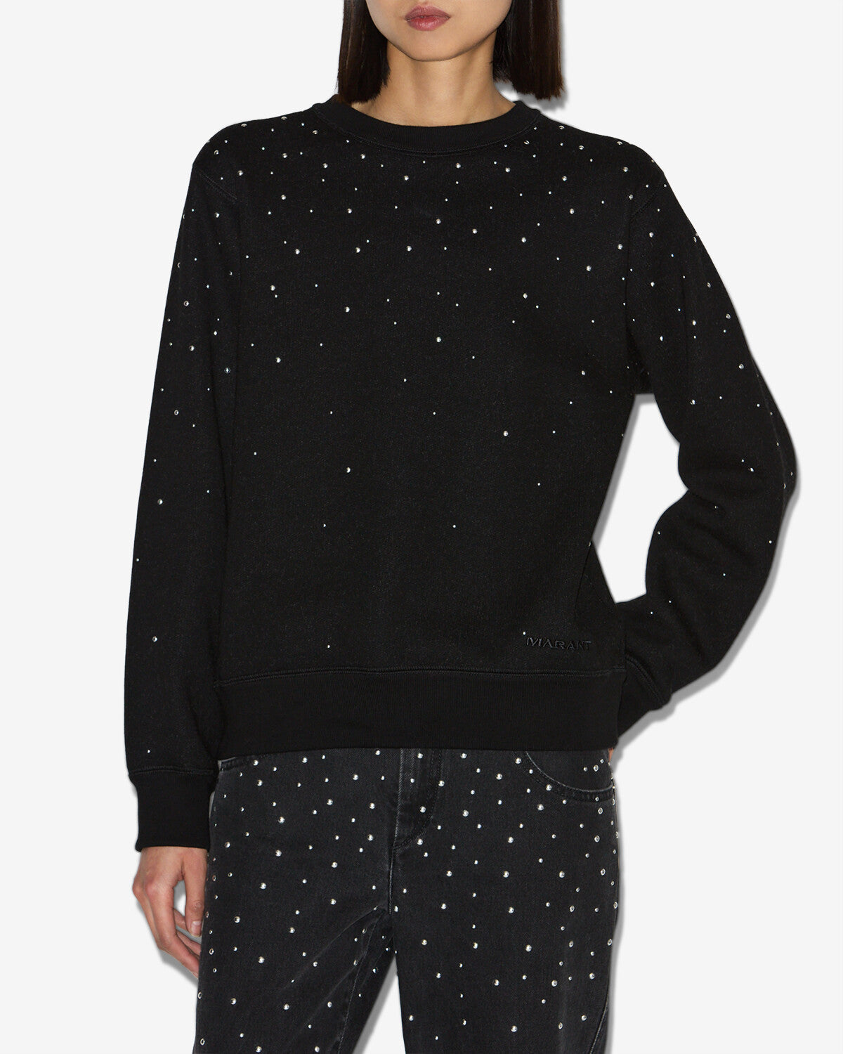 Riseda studded sweatshirt - Black - Woman - 3