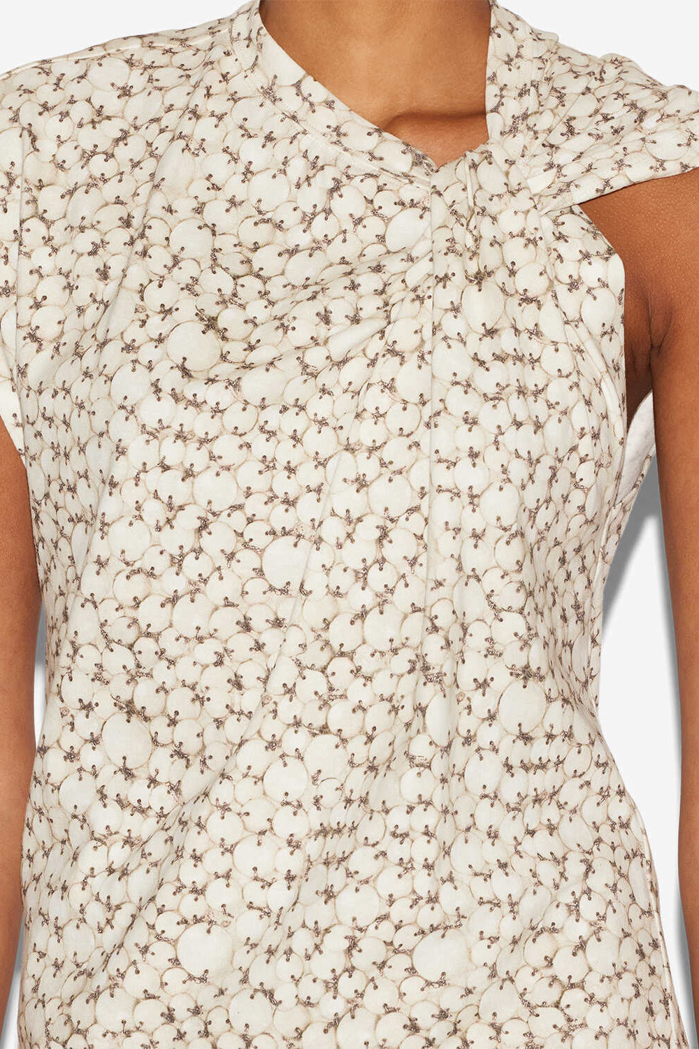 T-shirt asimmetrica nayda in cotone - Ecru - Woman - 3
