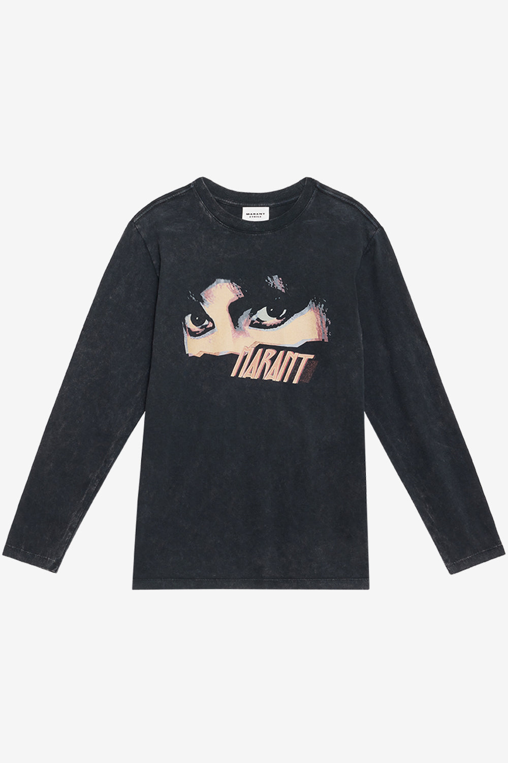 Bedrucktes langarm-t-shirt martine - Schwarz gewaschen - Woman - 1
