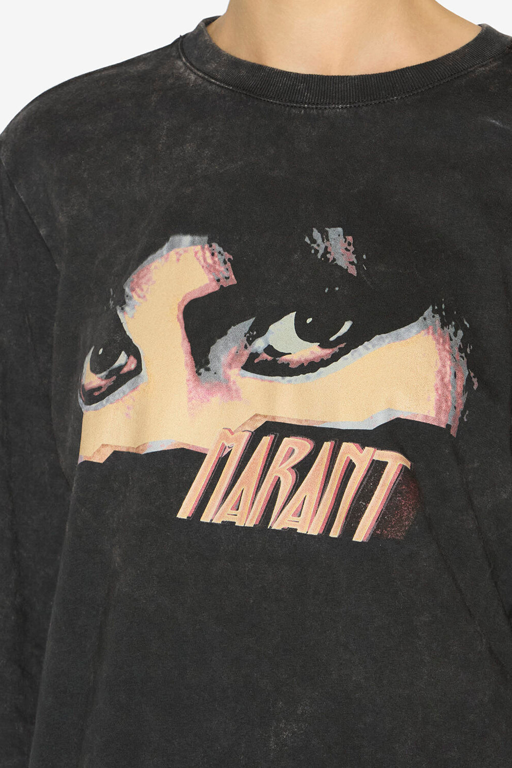 Bedrucktes langarm-t-shirt martine - Schwarz gewaschen - Woman - 3