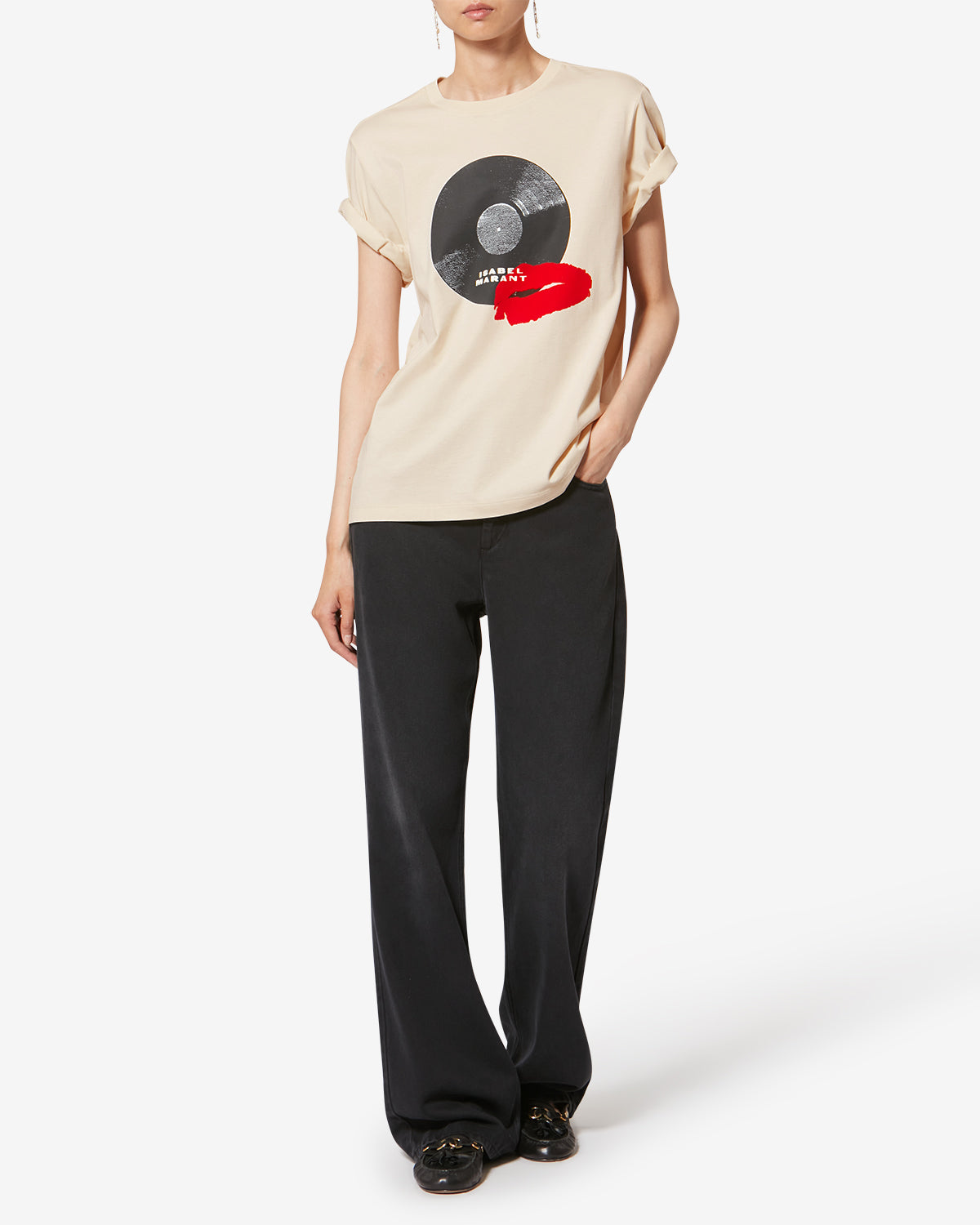 T-SHIRT ZIANE Woman ecru | ISABEL MARANT Official online store