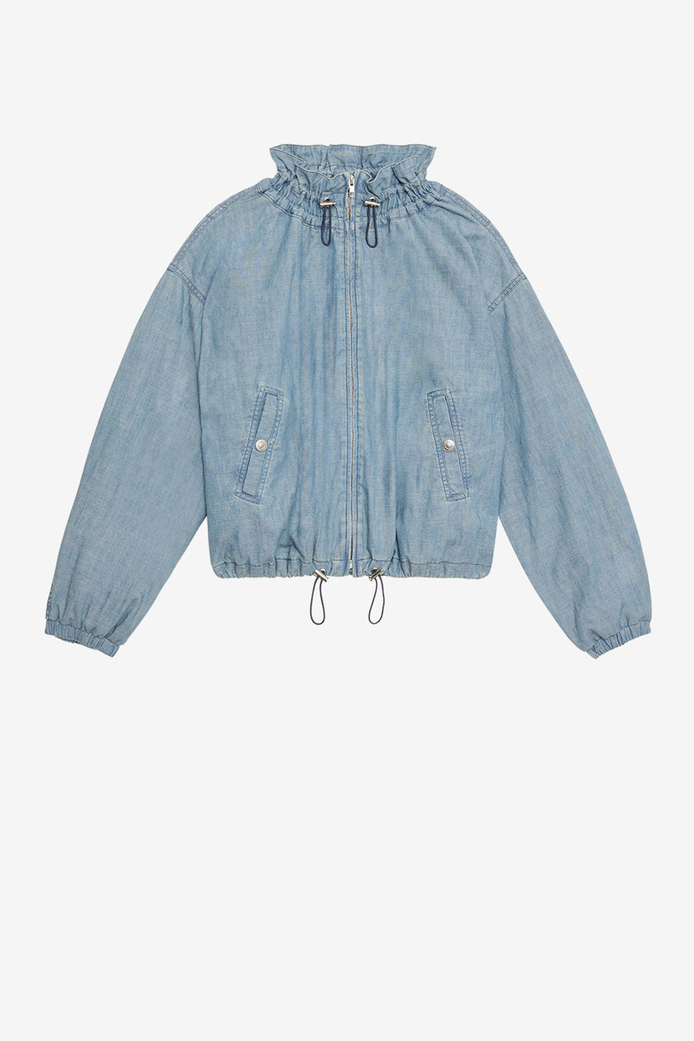 Kurzjacke plume aus chambray - Blau - Woman - 1