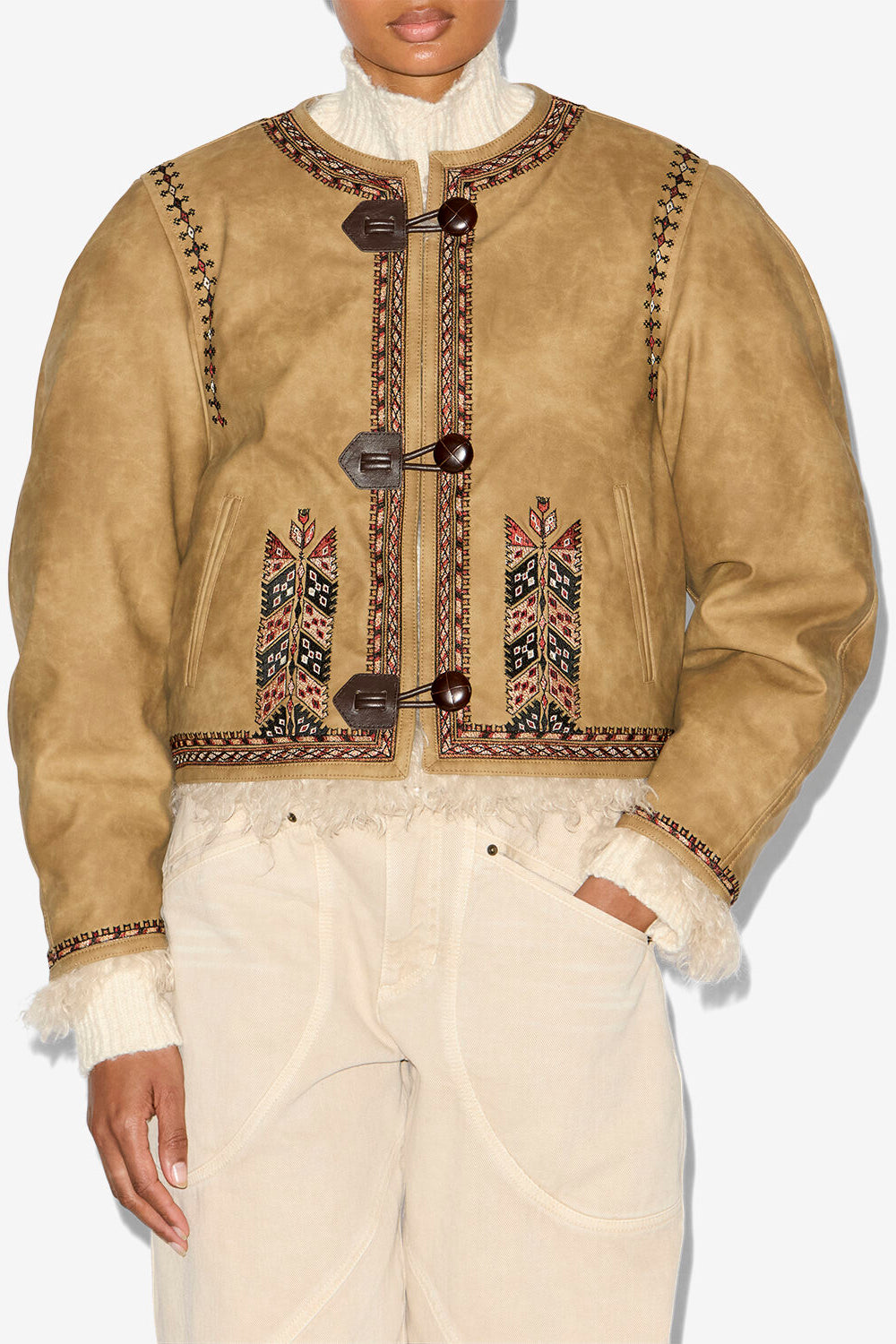Wendejacke in lammfelloptik - Taupe - Woman - 4