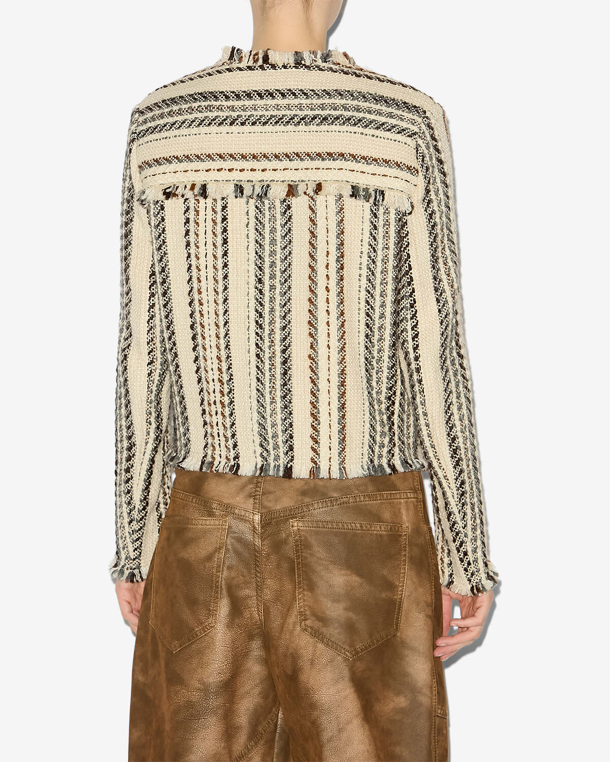 Izaria striped jacket - Ecru - Woman - 4