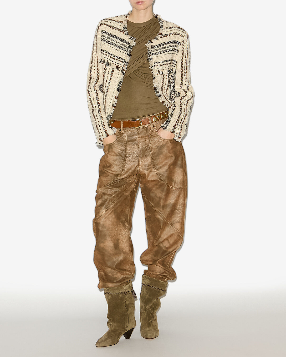 Izaria striped jacket - Ecru - Woman - 1