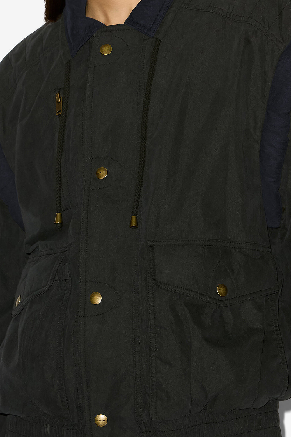 Bicolorer blouson desha aus baumwolle - Schwarz gewaschen - Woman - 3