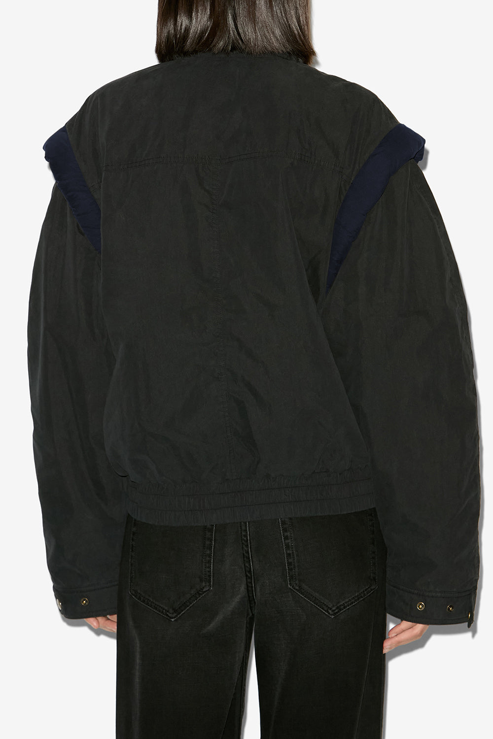 Bicolorer blouson desha aus baumwolle - Schwarz gewaschen - Woman - 5