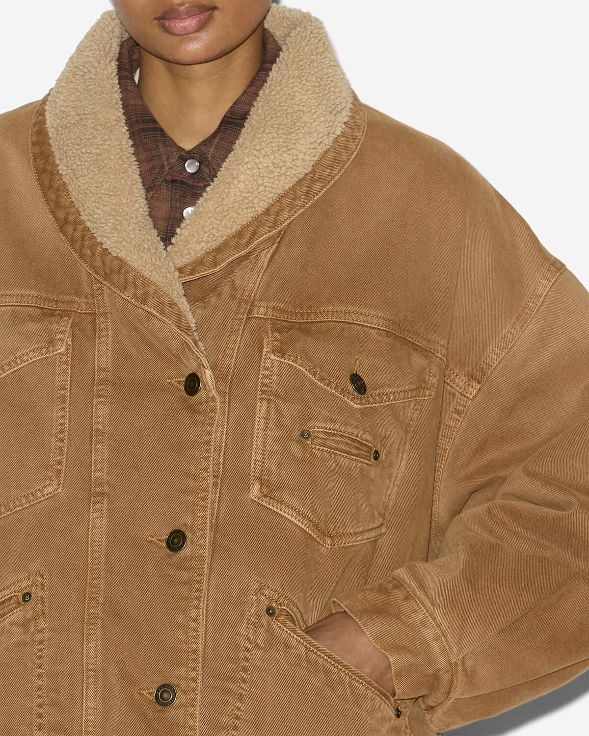 Pimia デニム＆フェイクファー製 ジャケット - Ochre - Woman - 2