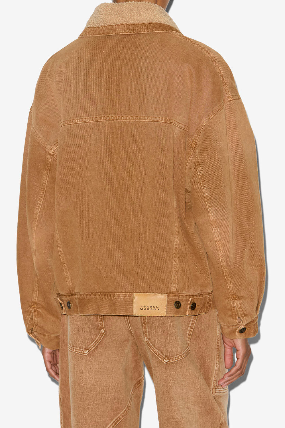 Veste pimia en denim et fausse fourrure - Ocre - Woman - 5