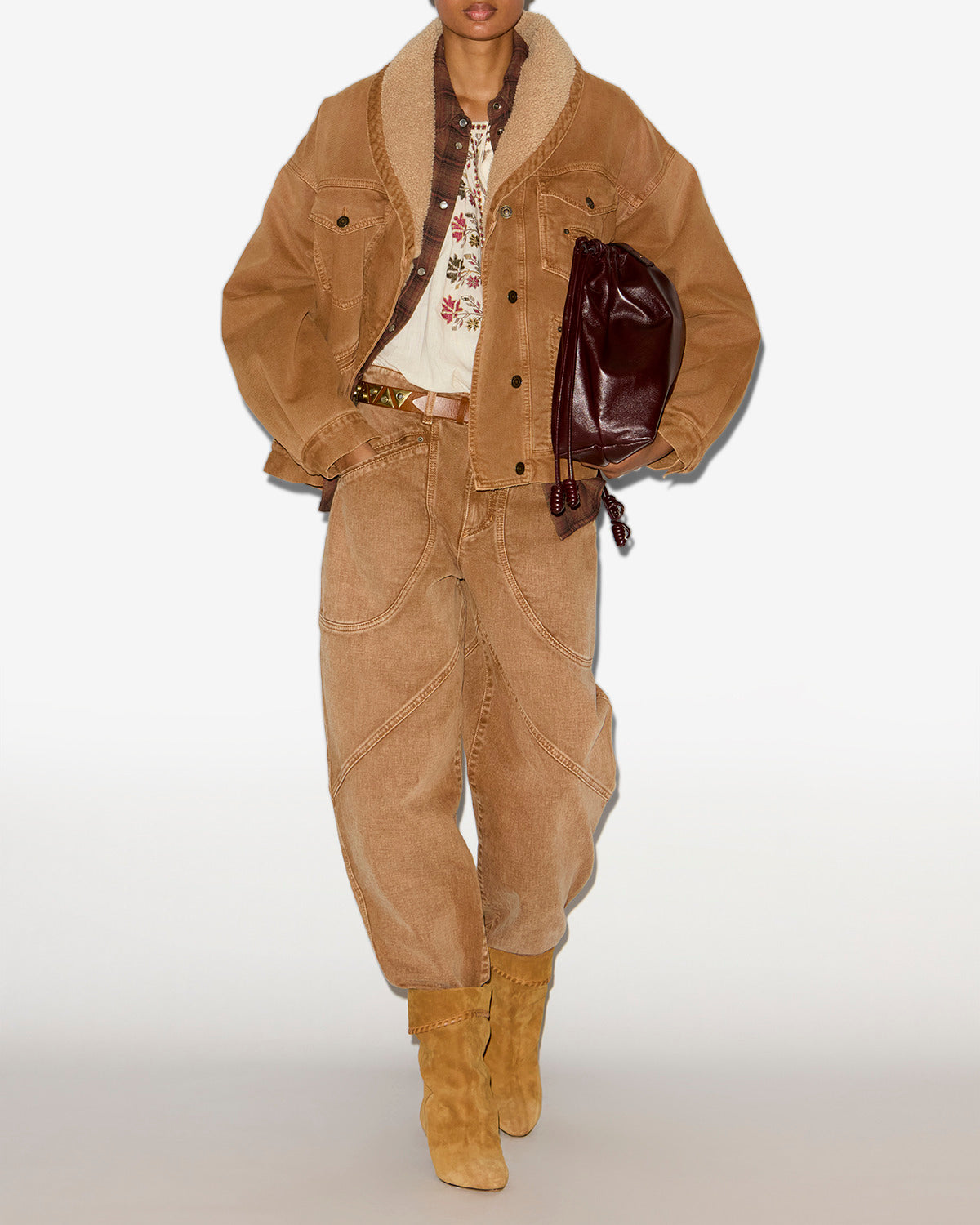 Pimia デニム＆フェイクファー製 ジャケット - Ochre - Woman - 1