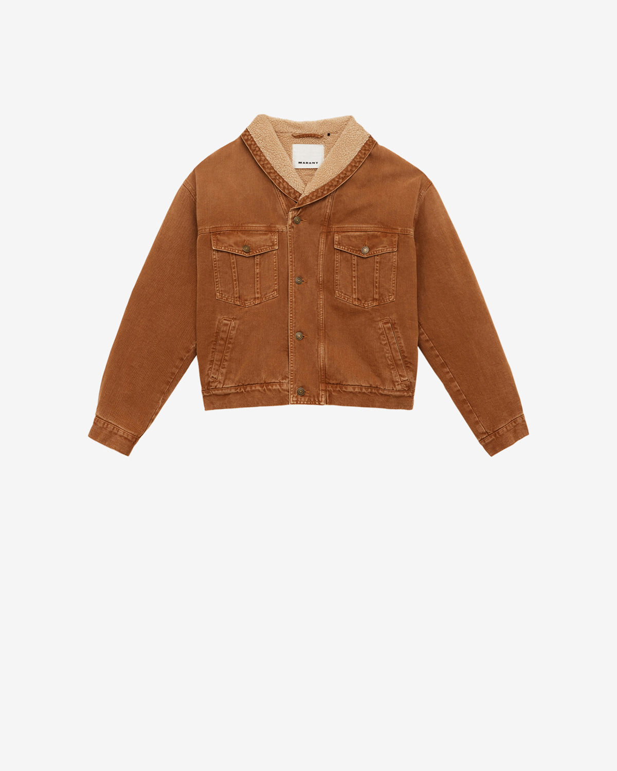 Jackson denim and faux fur jacket - Ochre - Man - 5
