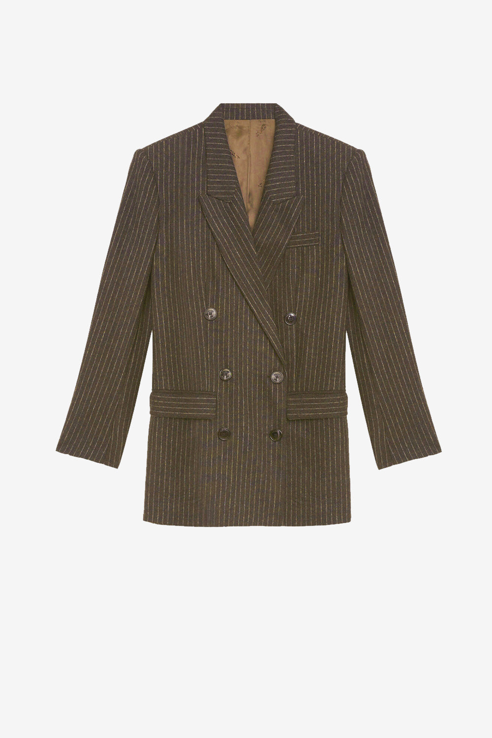 Chaqueta de traje jevima de lana virgen - Dark bronze - Woman - 1