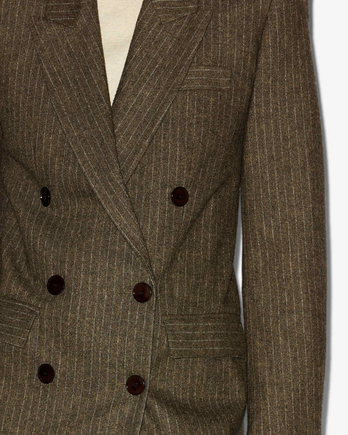 Gestreifter blazer jevima aus wolle - Dark bronze - Woman - 2