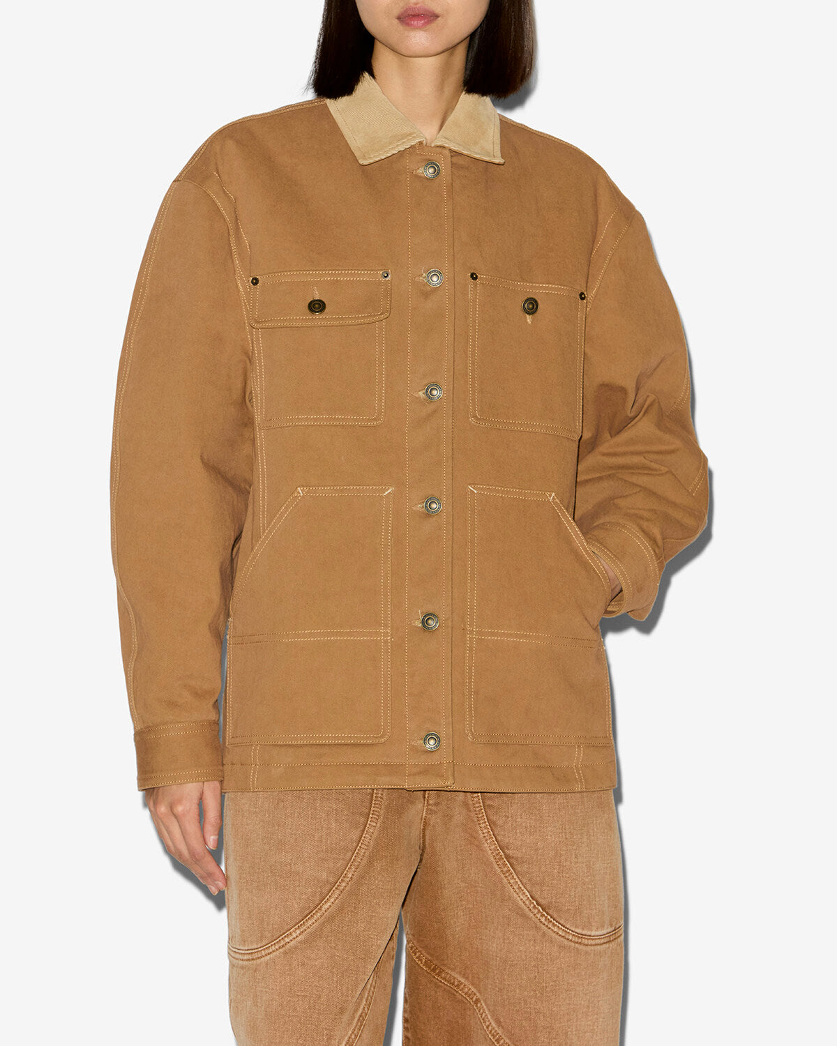 Ninon 면 워크웨어 재킷 - Cognac - Woman - 3