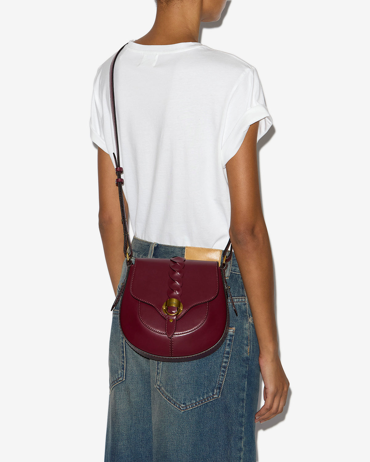 Altay small leather shoulder bag - Burgundy - Woman - 4