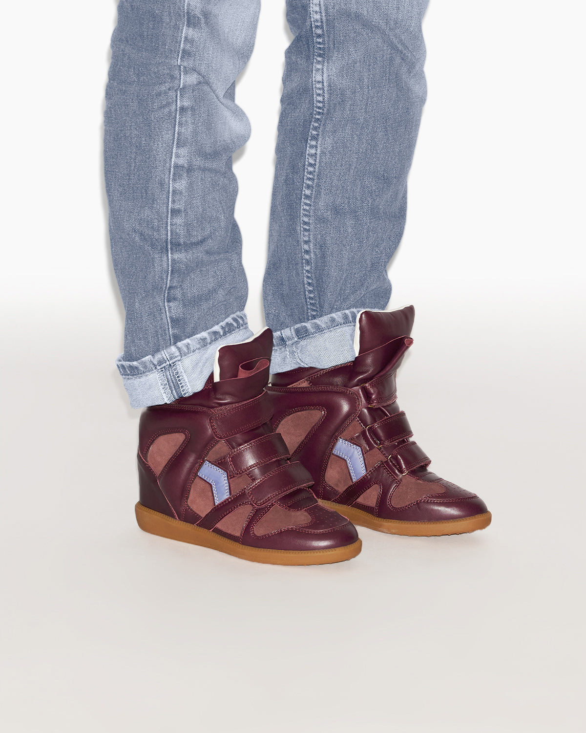 Bekett leather wedge sneakers - Plum-lavender - Woman - 5