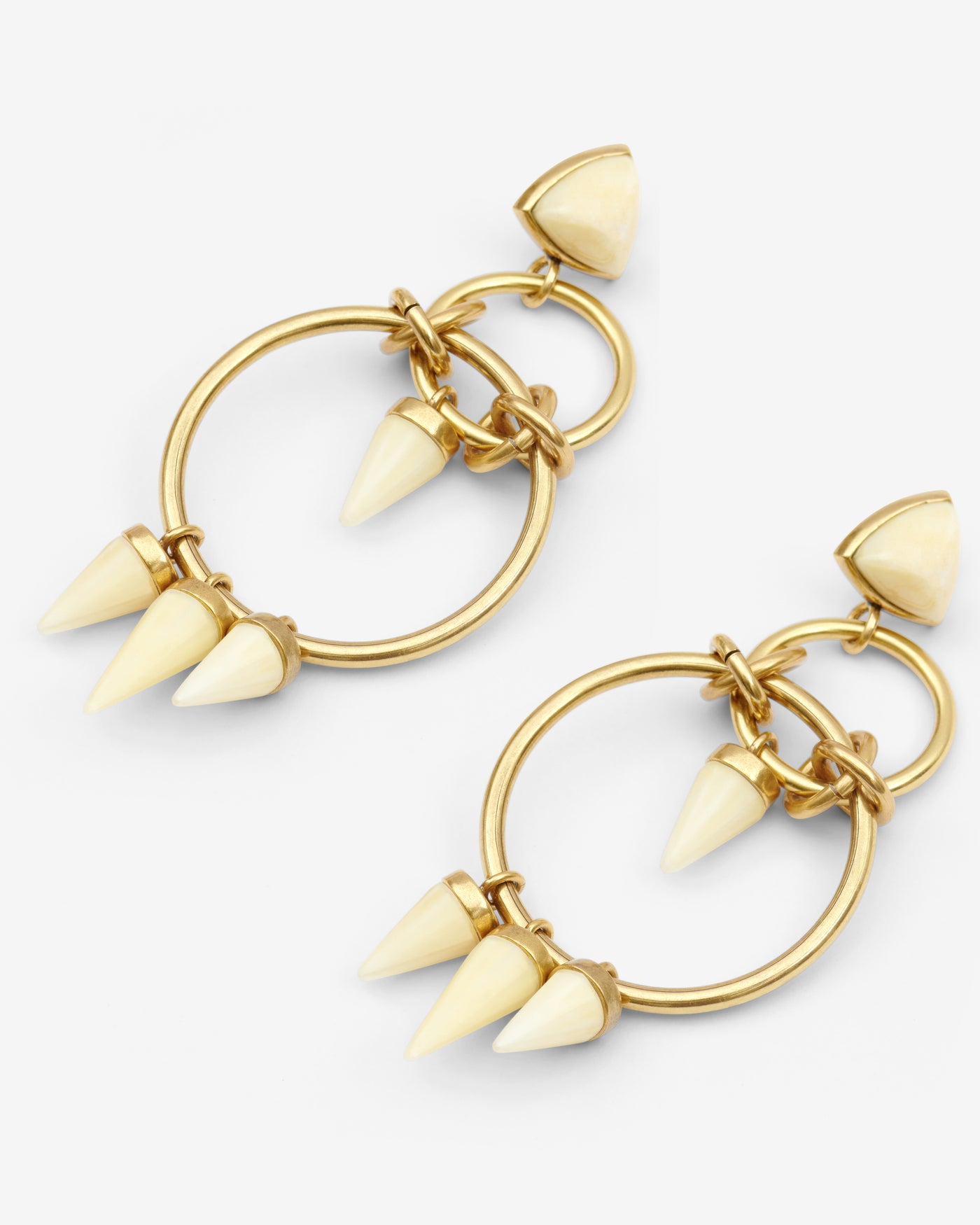 Ohrringe be with you mit anhänger - Ecru-light brass - Woman - 3