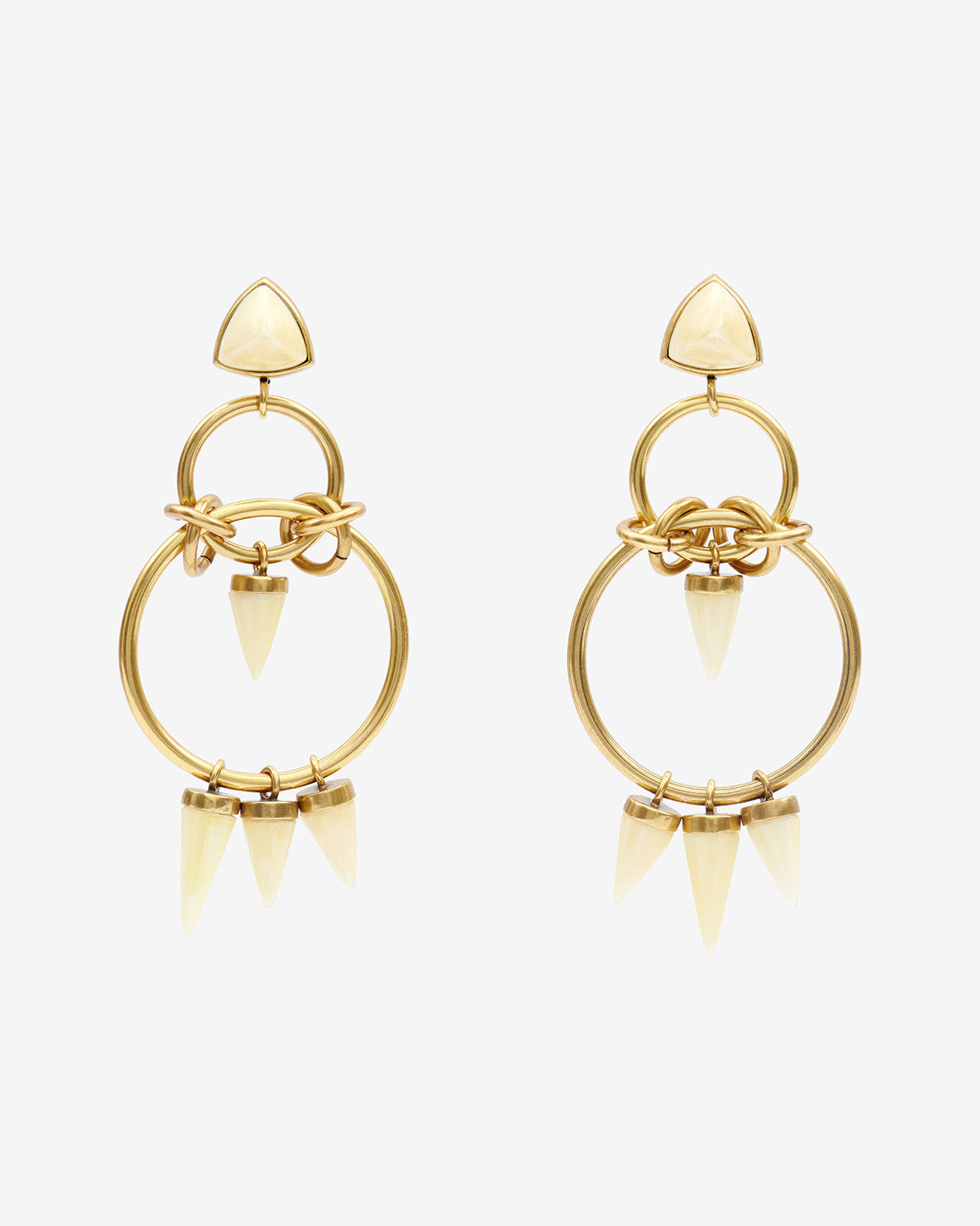 Ohrringe be with you mit anhänger - Ecru-light brass - Woman - 1