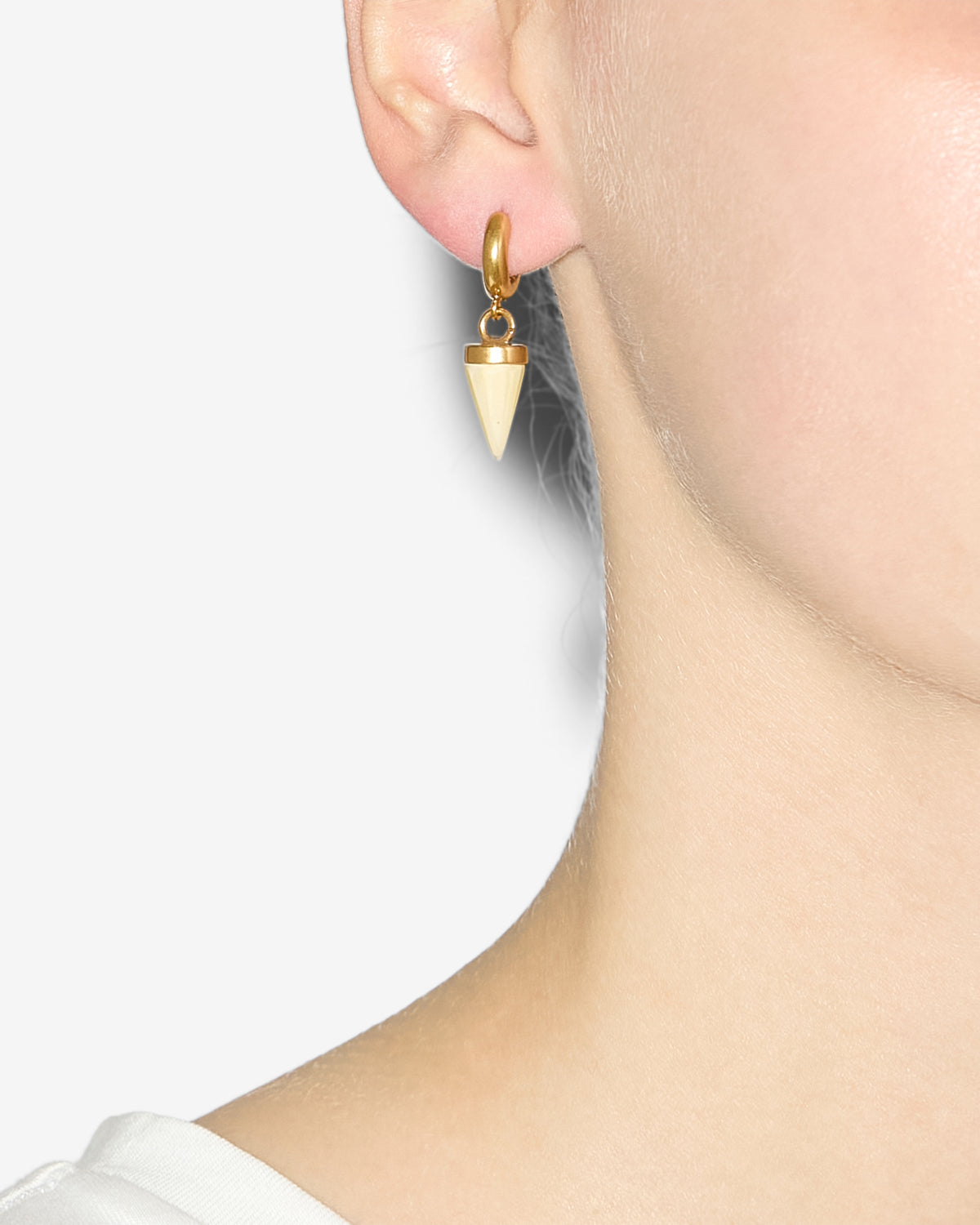 Be with you pendant earrings - Ecru-light brass - Woman - 2