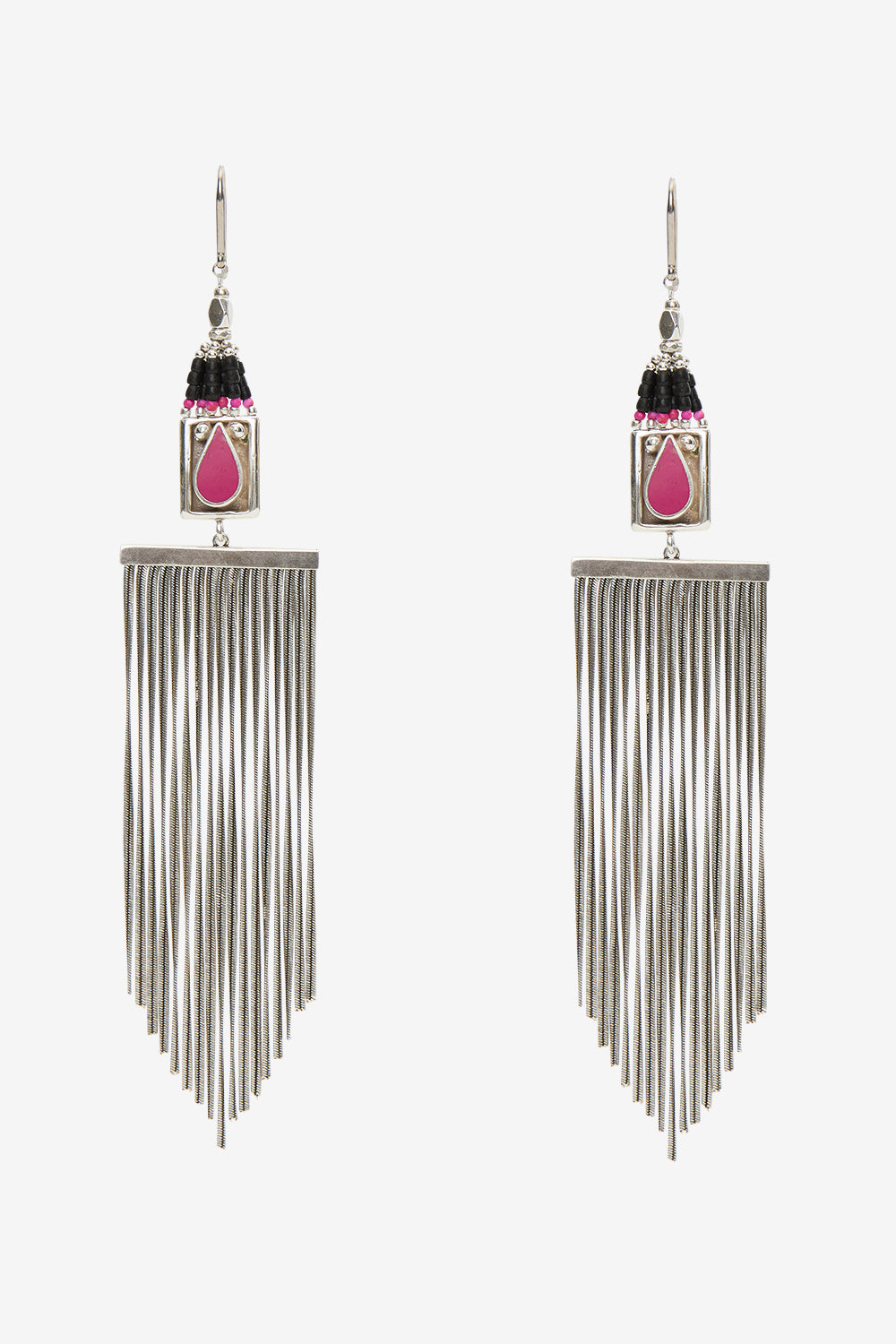 Ohrhänger jaya mit perlen und ketten - Black and silver - Woman - 1
