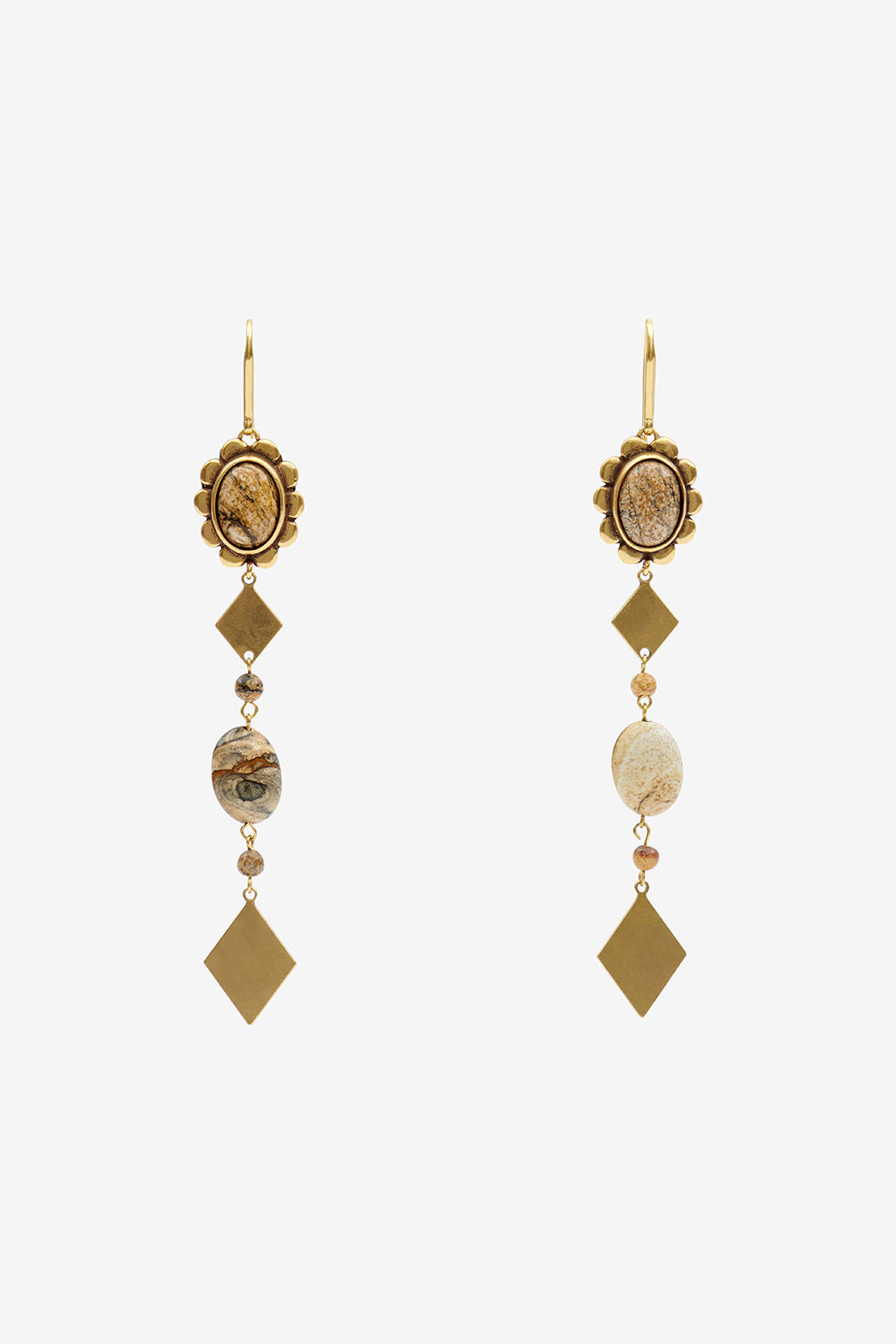 Pendientes colgantes hana - Natural-light brass - Woman - 1