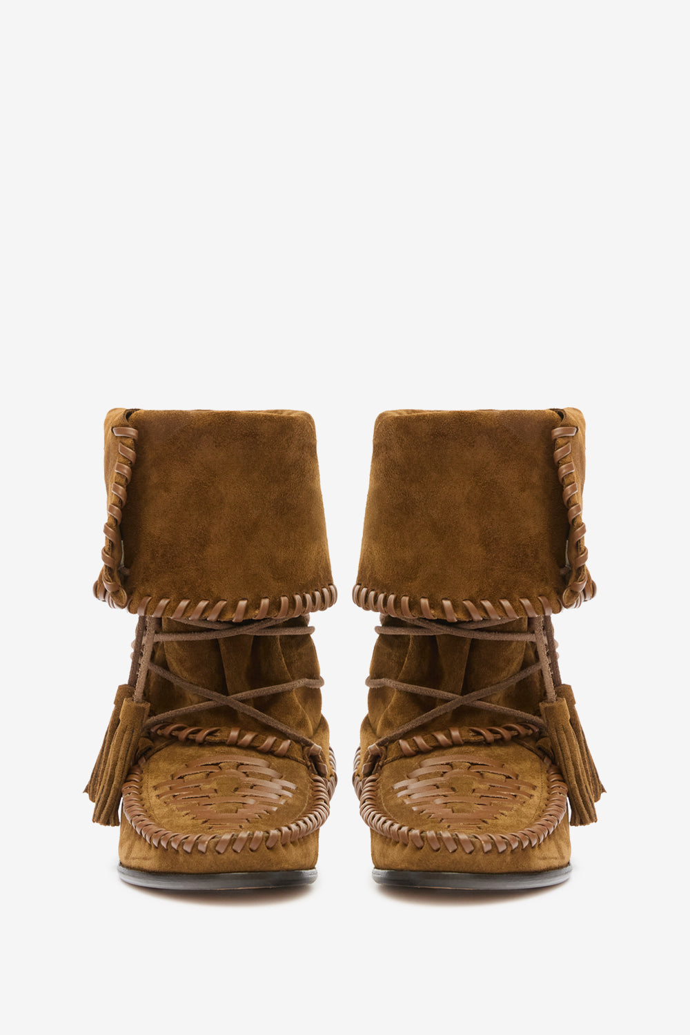 Winki braided leather boots - Cognac - Woman - 4