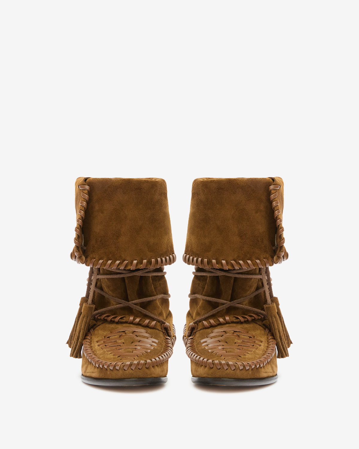 Boots aus geflochtenem leder winki - Cognac - Woman - 4