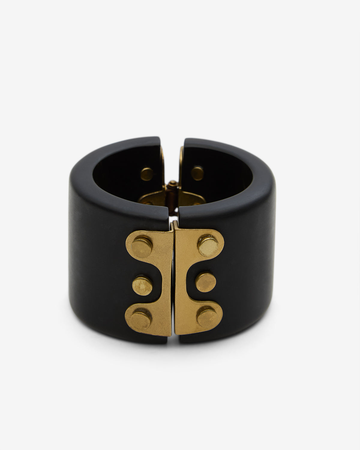 Manschettenarmband hoda auf harz und messing - Black-light brass - Woman - 1