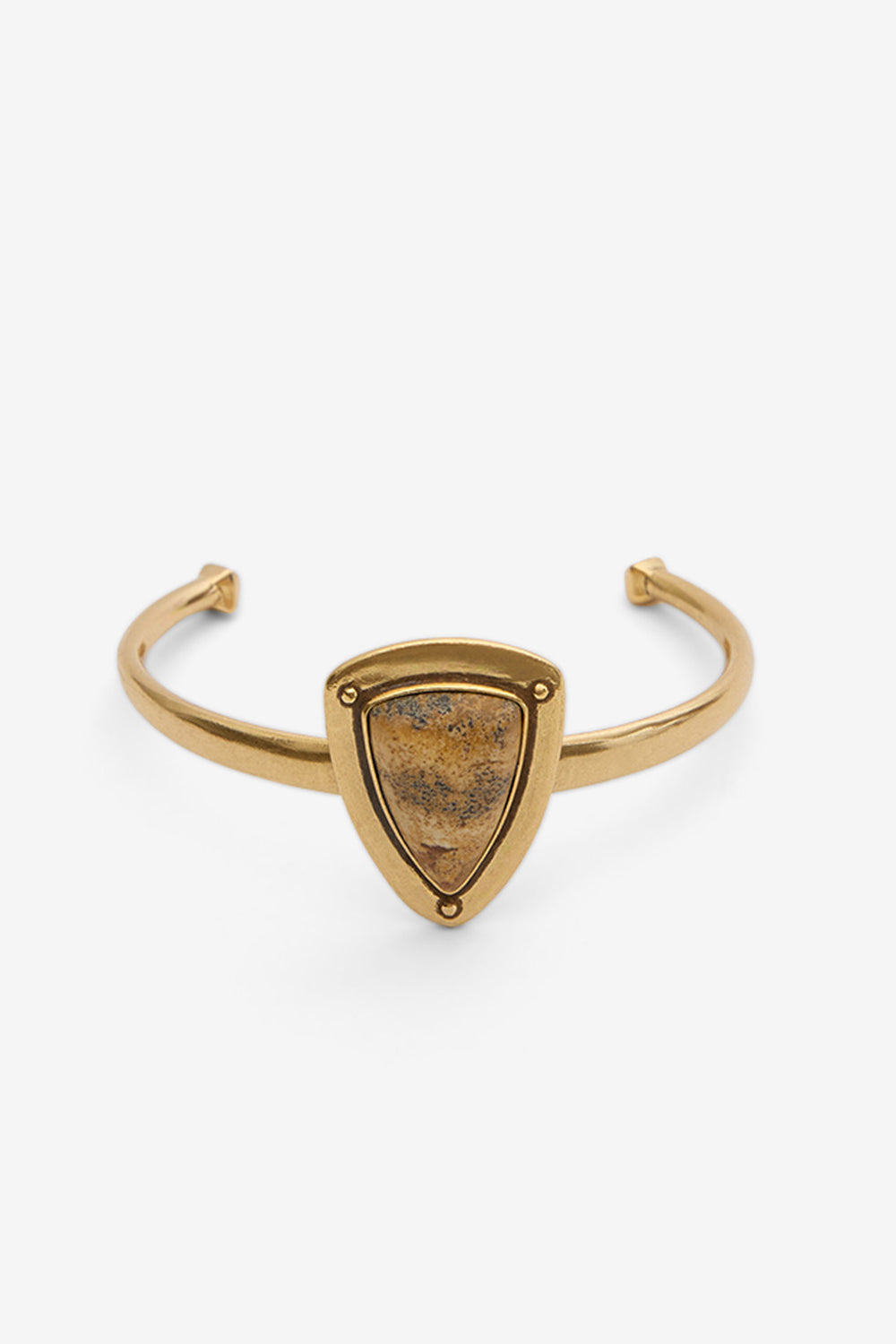 Bracciale a cerchio dees in ottone con pietra - Natural-light brass - Woman - 1
