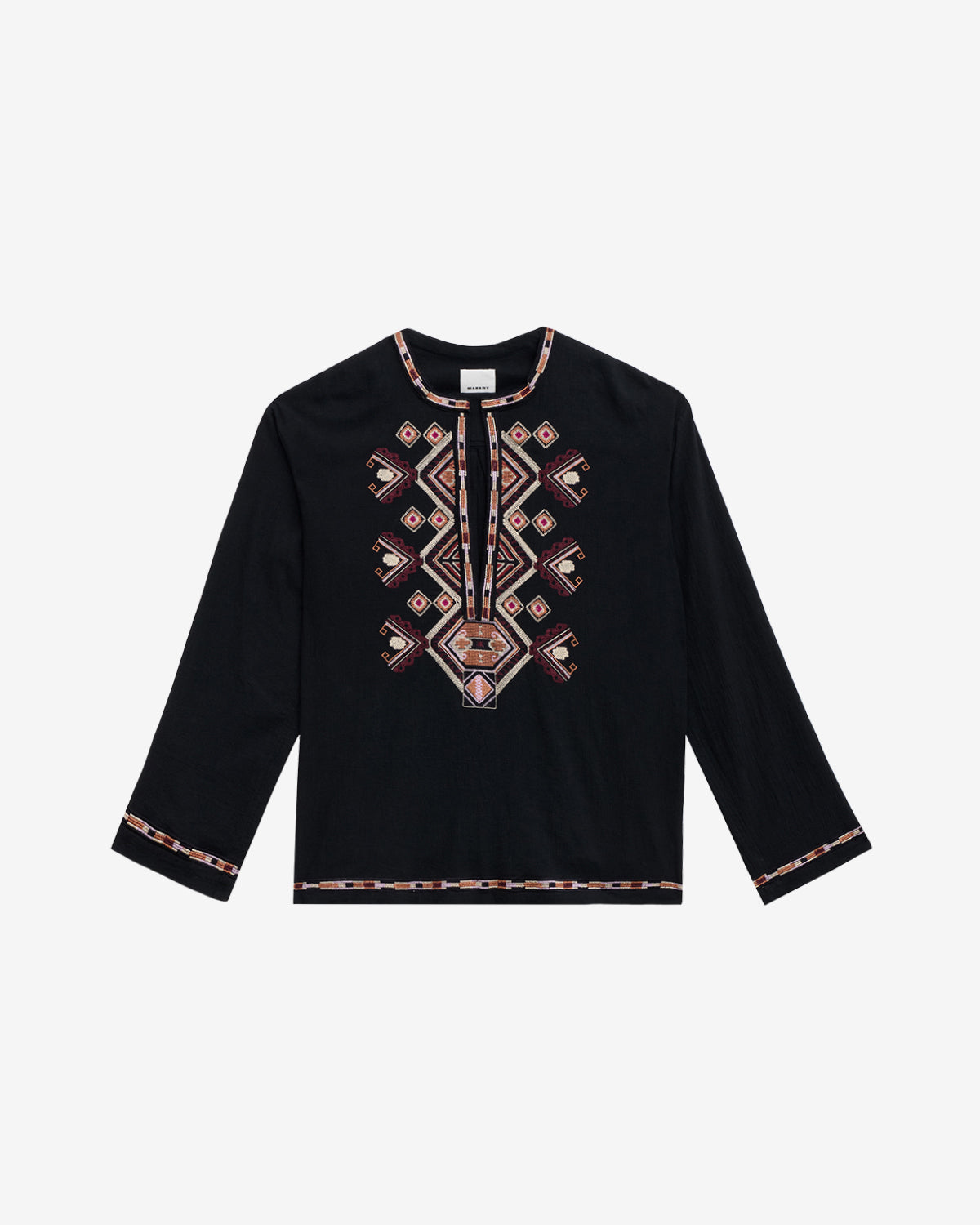Zelie embroidered cotton blouse - Black - Man - 5