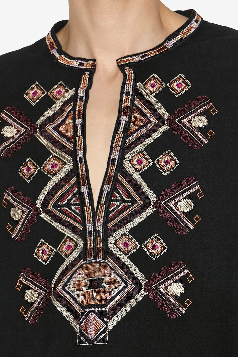 Blusa zelie de algodón bordado - Negro - Man - 3