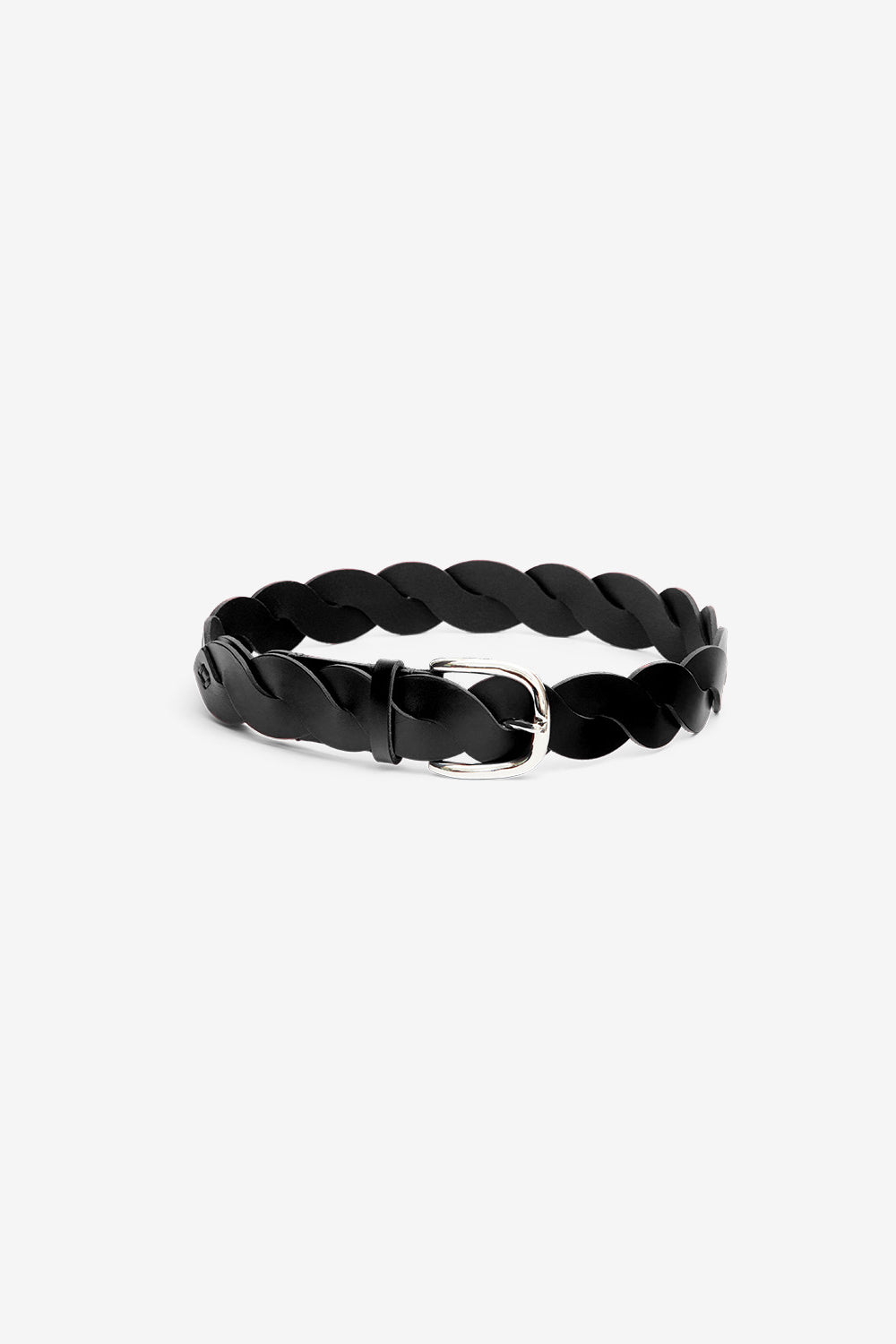 Zigza interwoven leather belt - Black - Woman - 1