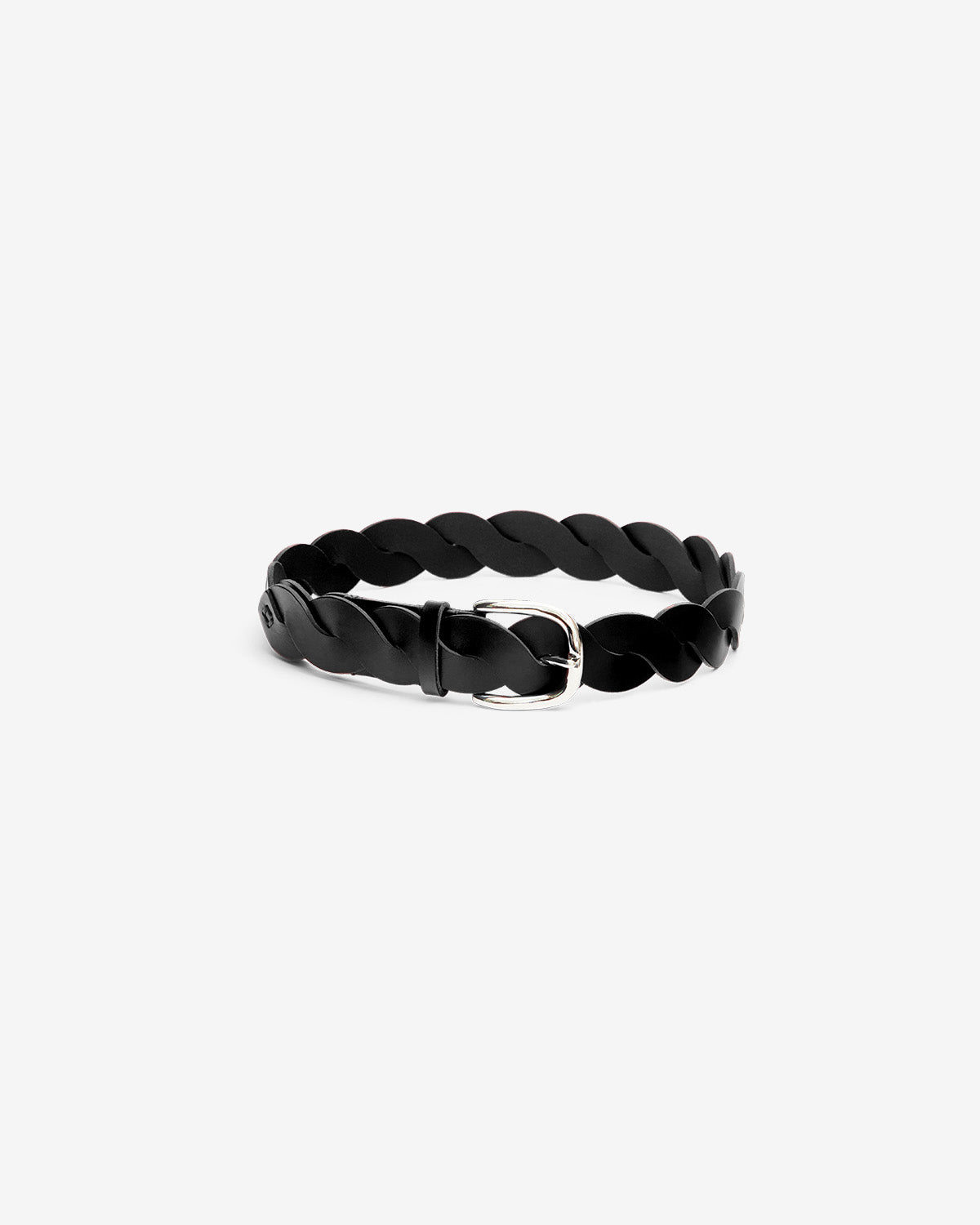 Zigza interwoven leather belt - Black - Woman - 1