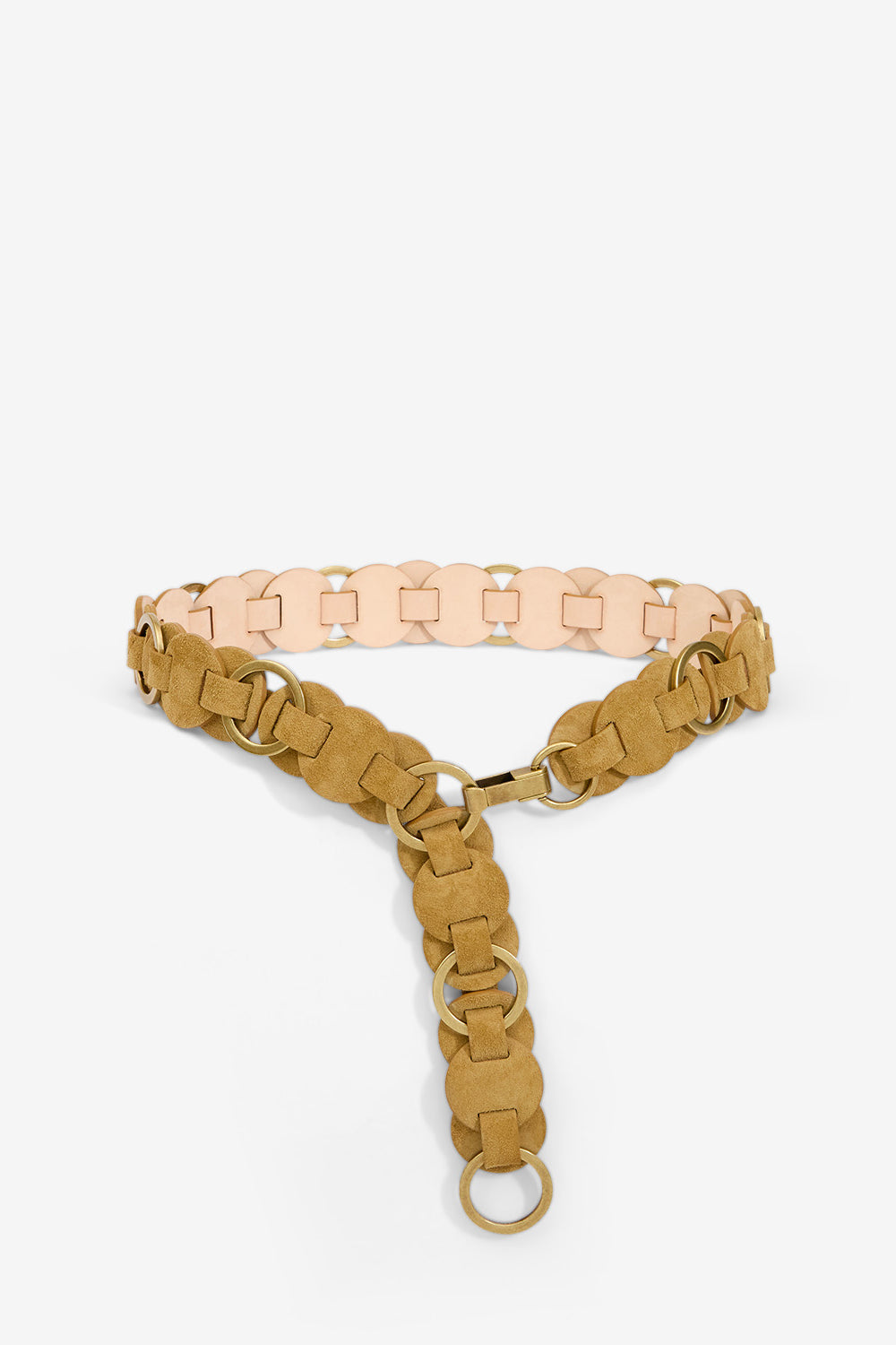 Gürtel lota aus veloursleder mit verschlungenen ringen - Beige - Woman - 1