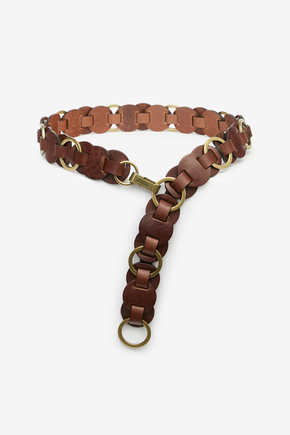 Ceinture en cuir avec anneaux lota - Orange - Woman