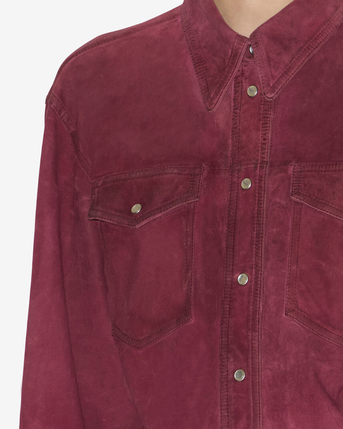 Camicia danisia in pelle scamosciata - Lampone - Woman - 2
