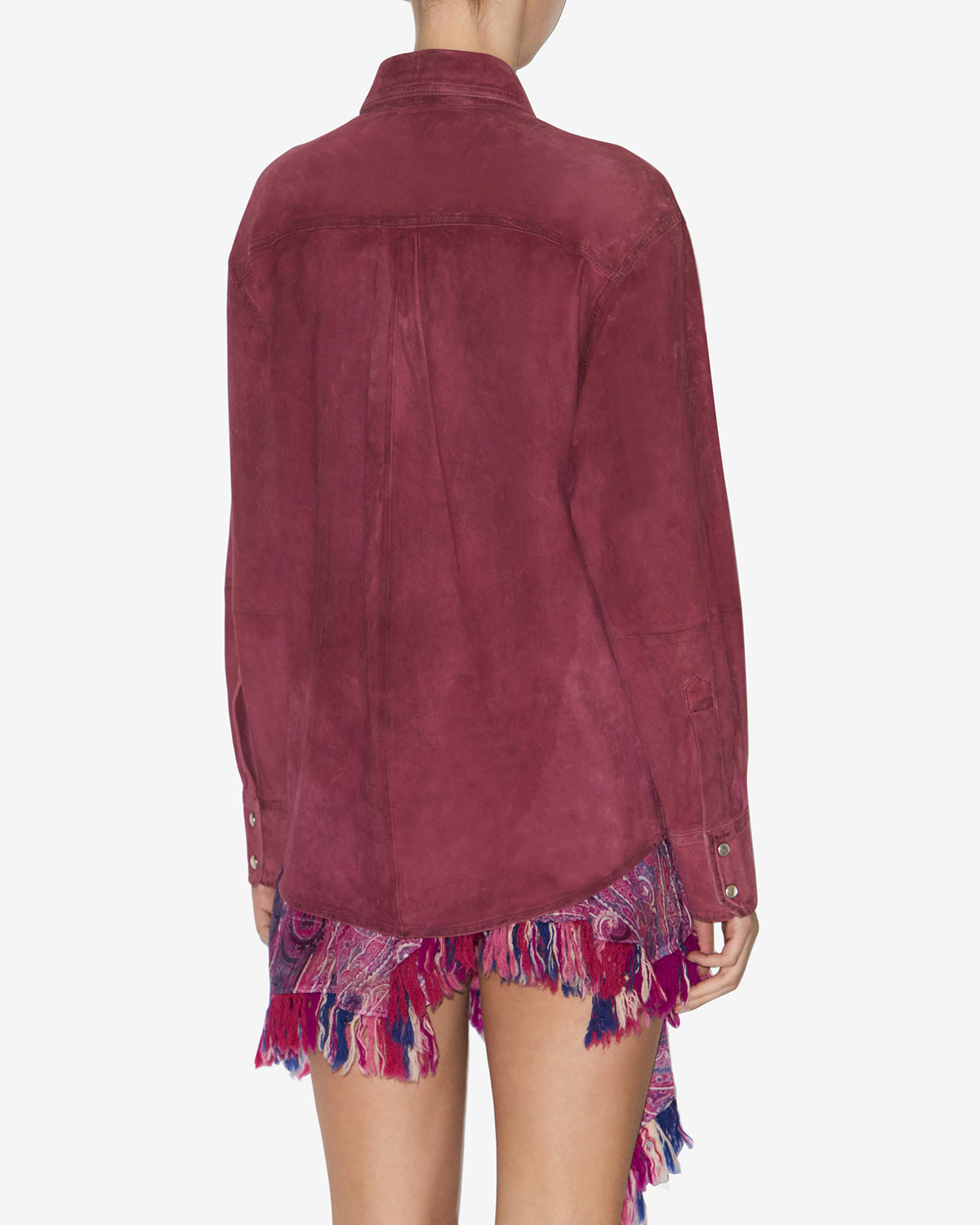 Camicia danisia in pelle scamosciata - Lampone - Woman - 4