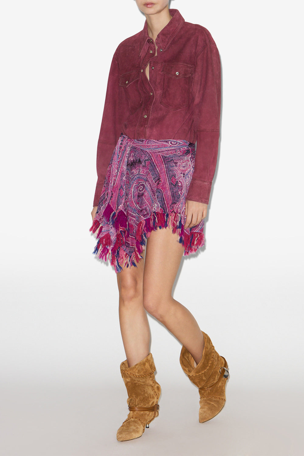 Camisa danisia de ante - Frambuesa - Woman - 2
