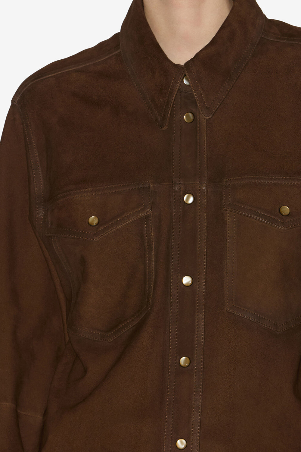 Danisia suede leather shirt - Brown - Woman - 3