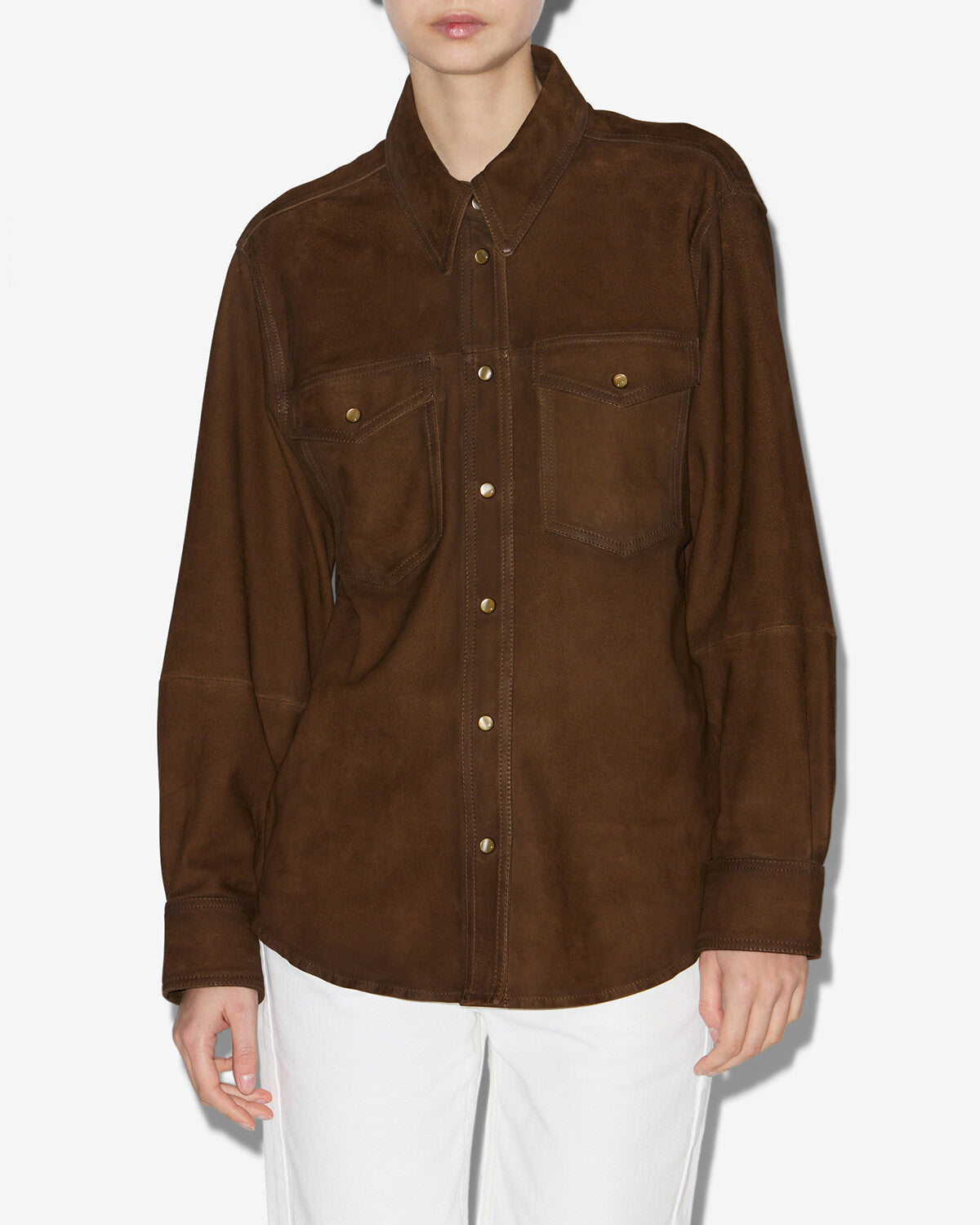 Camisa danisia de ante - Castaño - Woman - 3